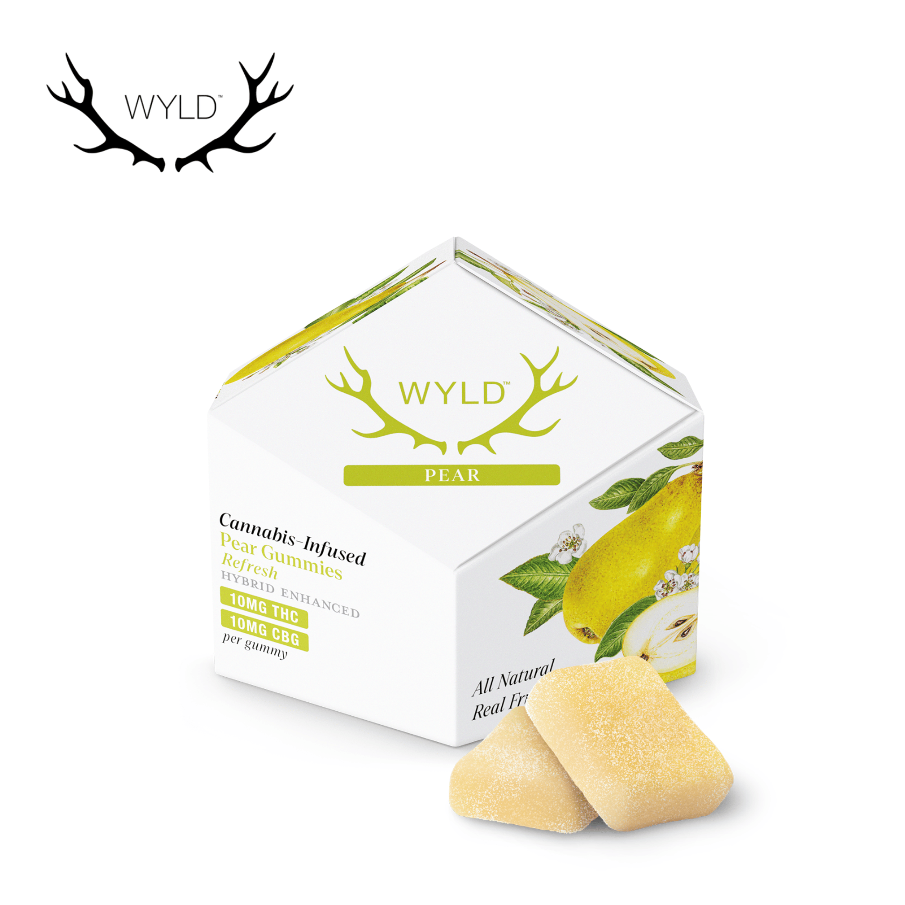 WYLD - Pear - Gummies - 100mg THC + 100mg CBG - Wyld - - $14.99 - Edibles