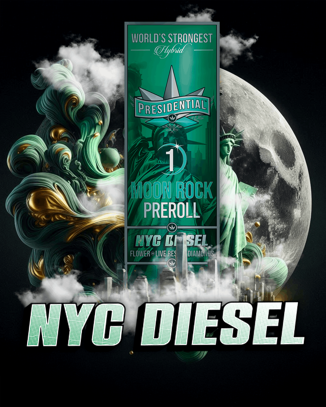 NYC Diesel - 1.5G Moon Rock Blunt - Presidential - NYC Diesel 1.5g Blunt (S) - $17 - Pre-Rolls