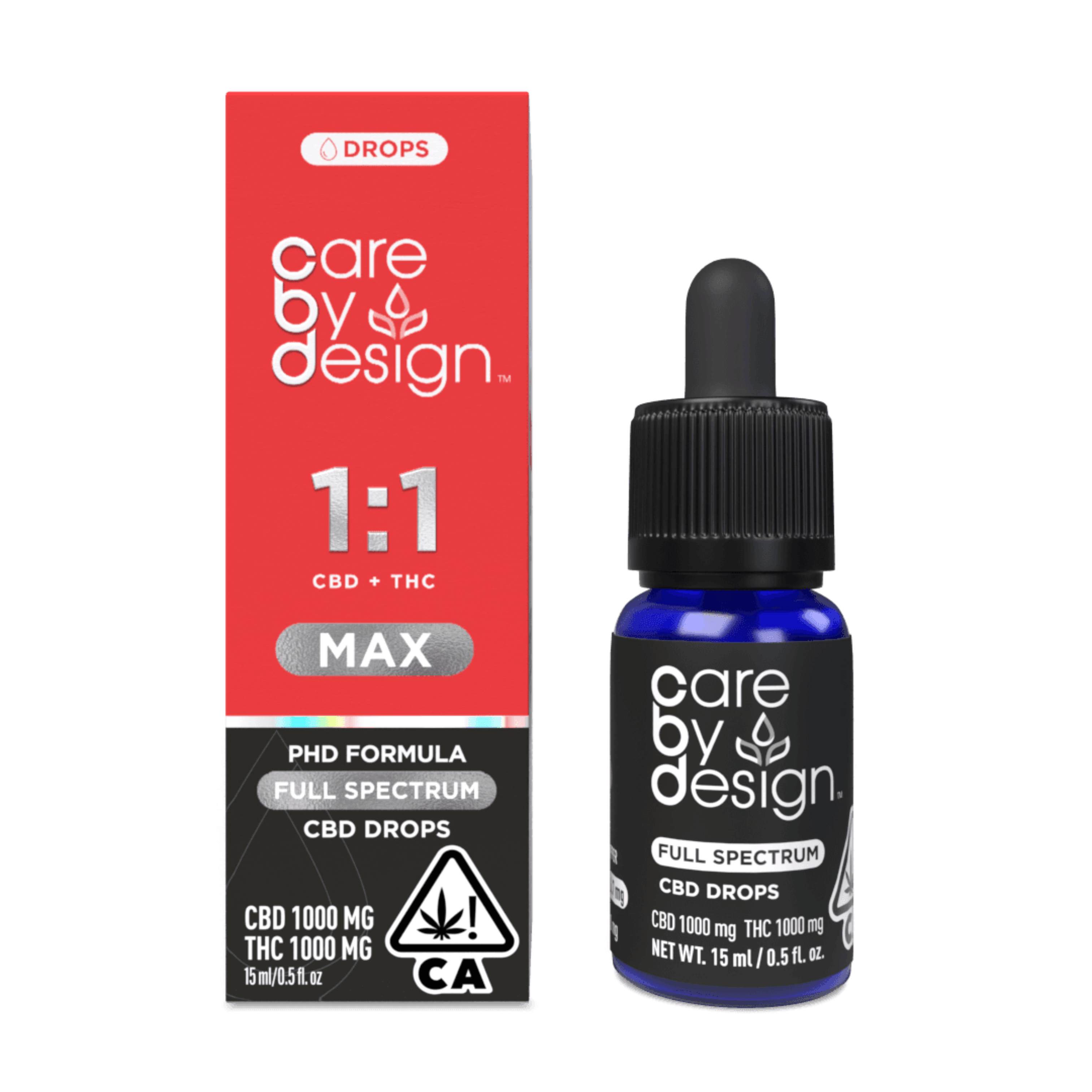 1:1 Max CBD + Higher THC Full Spectrum Drops - 15ml - Care By Design -  - $56 - Tincture