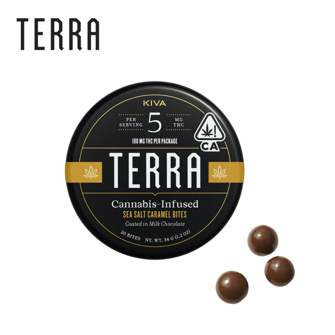 Kiva Terra Bites - Sea Salt Caramel Coated in Milk Chocolate - 100mg - Kiva -  - $23.99 - Edibles
