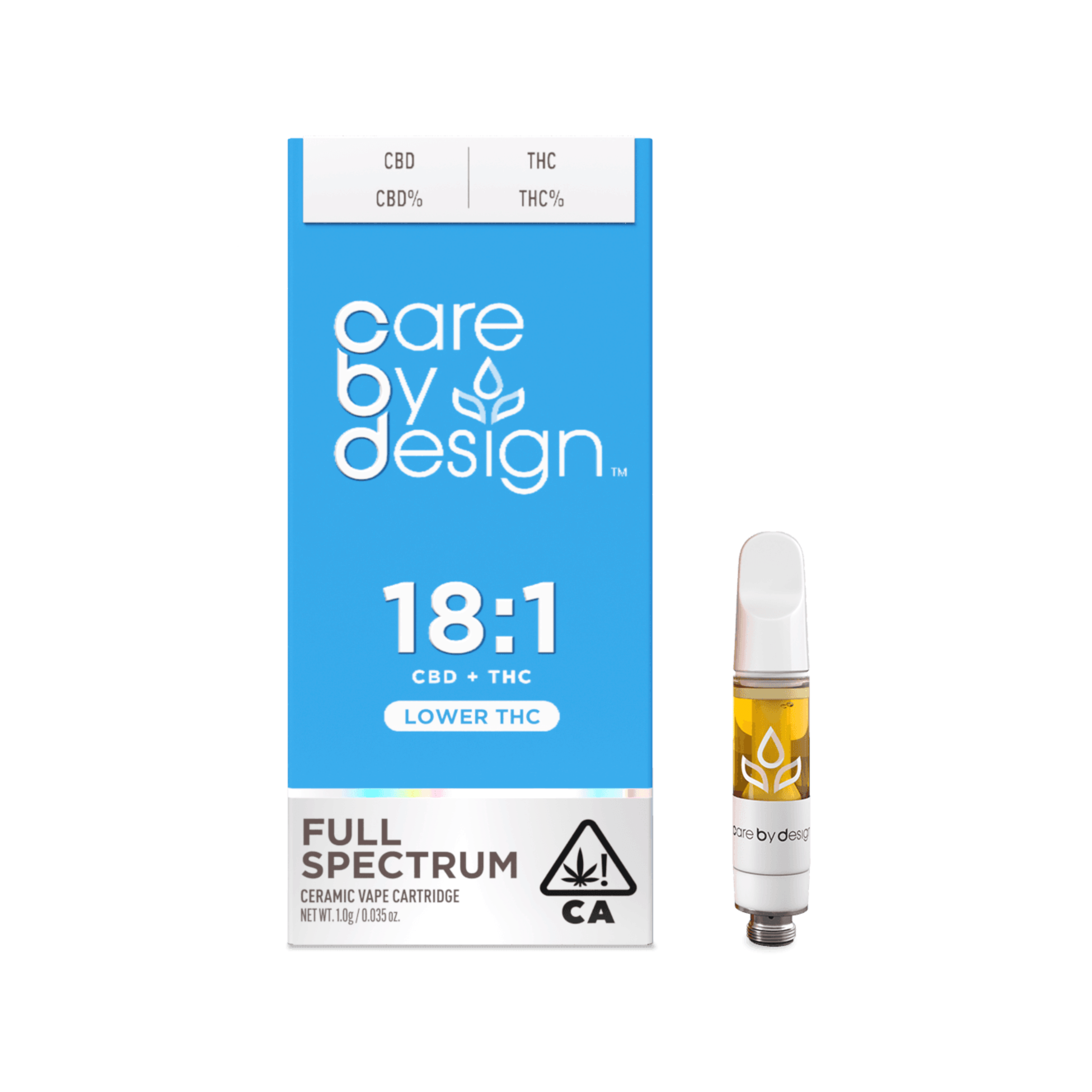 18:1 Full Spectrum Vape Cartridge - 1g - Care By Design -  - $50 - Cartridges / Pods