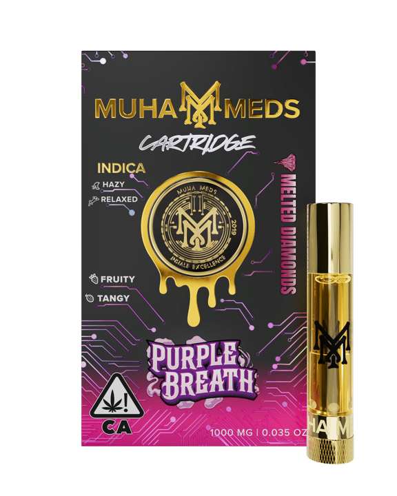 Muha Meds | 1g Purple Breath Melted Diamonds | Cartridge | - Muha Meds -  - $20 - Vape Carts