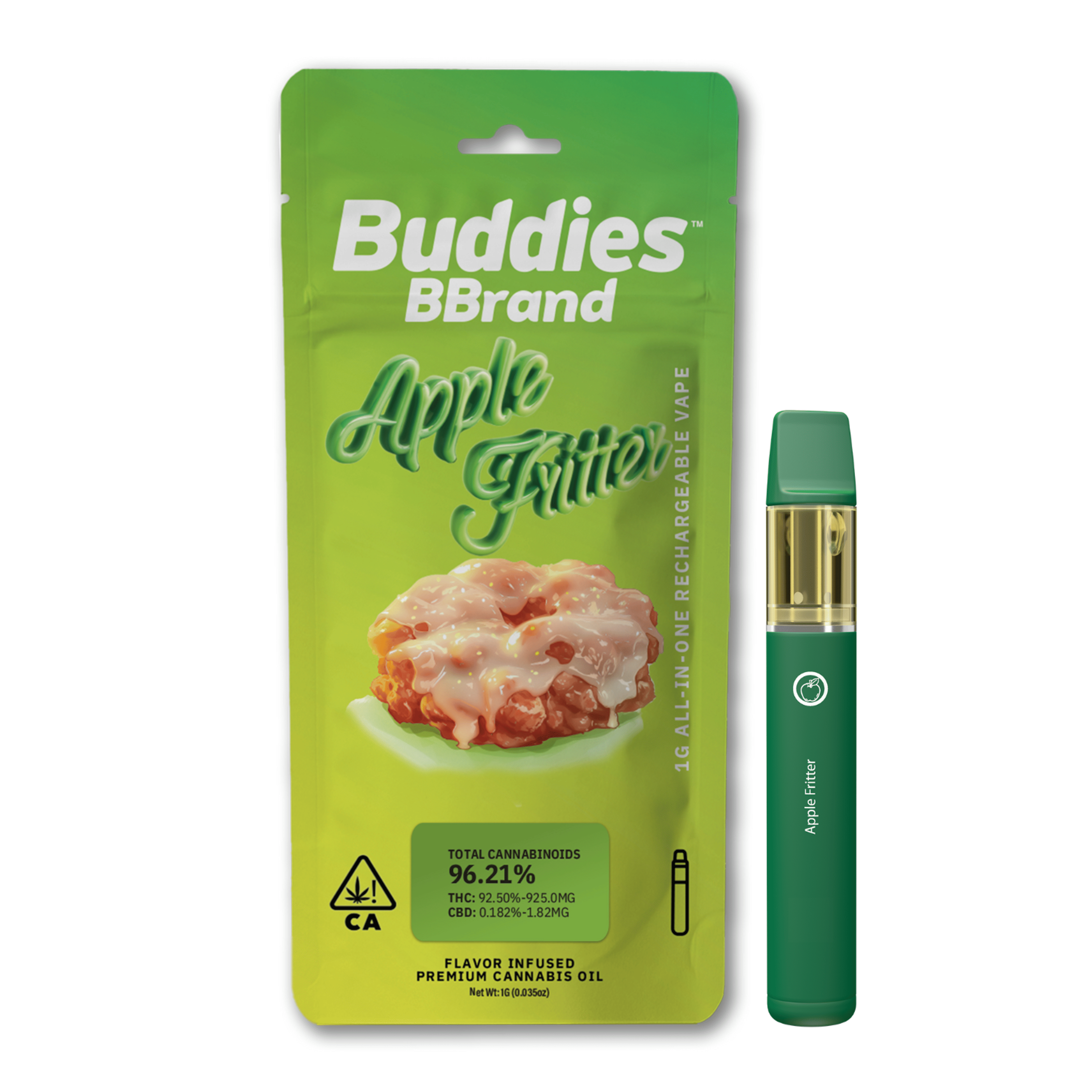 Apple Fritter 'BBrand' AIO 1g - Buddies - - $29 - Vapes