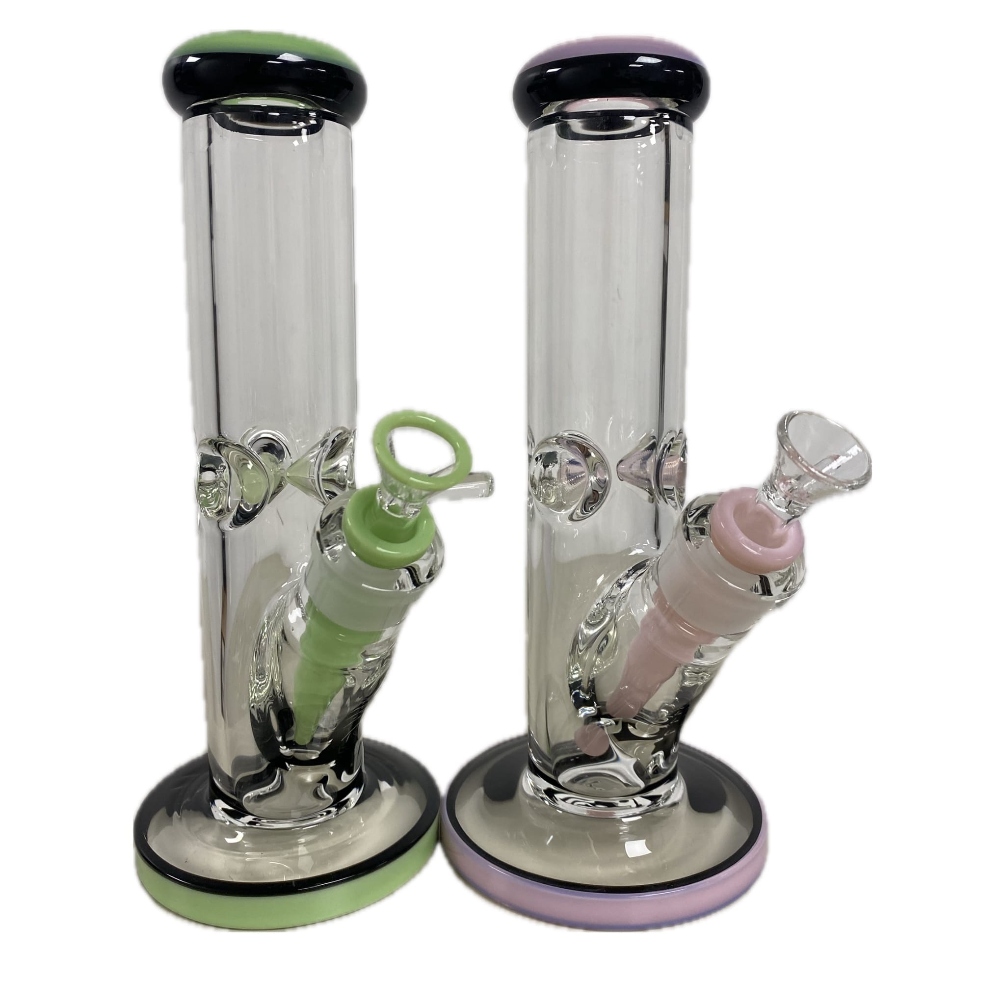 10" Straight Bong Water Pipe 9mm (Colored Top) - 14mm - Glass and Accessories -  - $40 - Paraphernalia