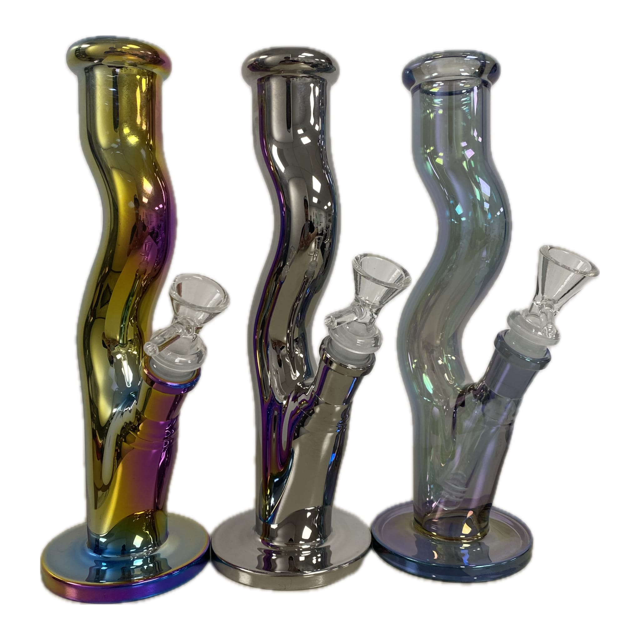 9.5" Wavy Holographic Bong - 14mm - Glass and Accessories -  - $25 - Paraphernalia