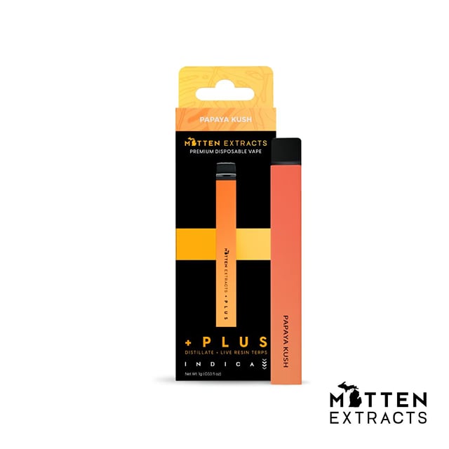 +Plus Disposable 1g - Papaya Kush