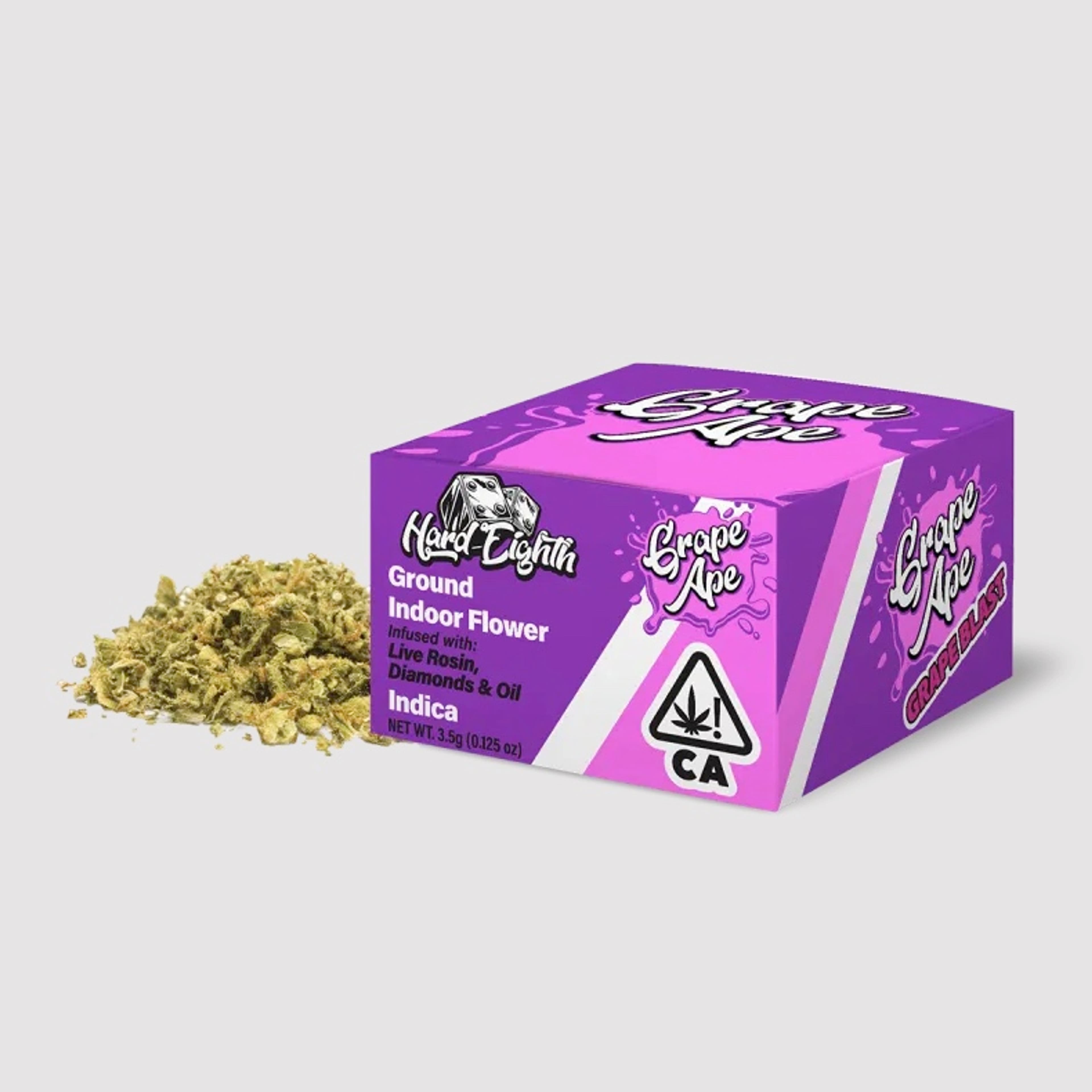 Grape Ape - 3.5 Infused Grounded Indoor Flower - Hard Eighth - 1/8th - $22 - Flower (Eighths)