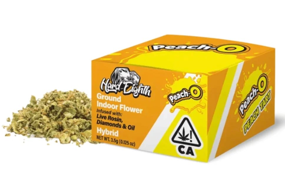Peach-O - 3.5g Infused Grounded Indoor Flower - Hard Eighth - Hybrid 1/8th - $22 - Flower (Eighths)