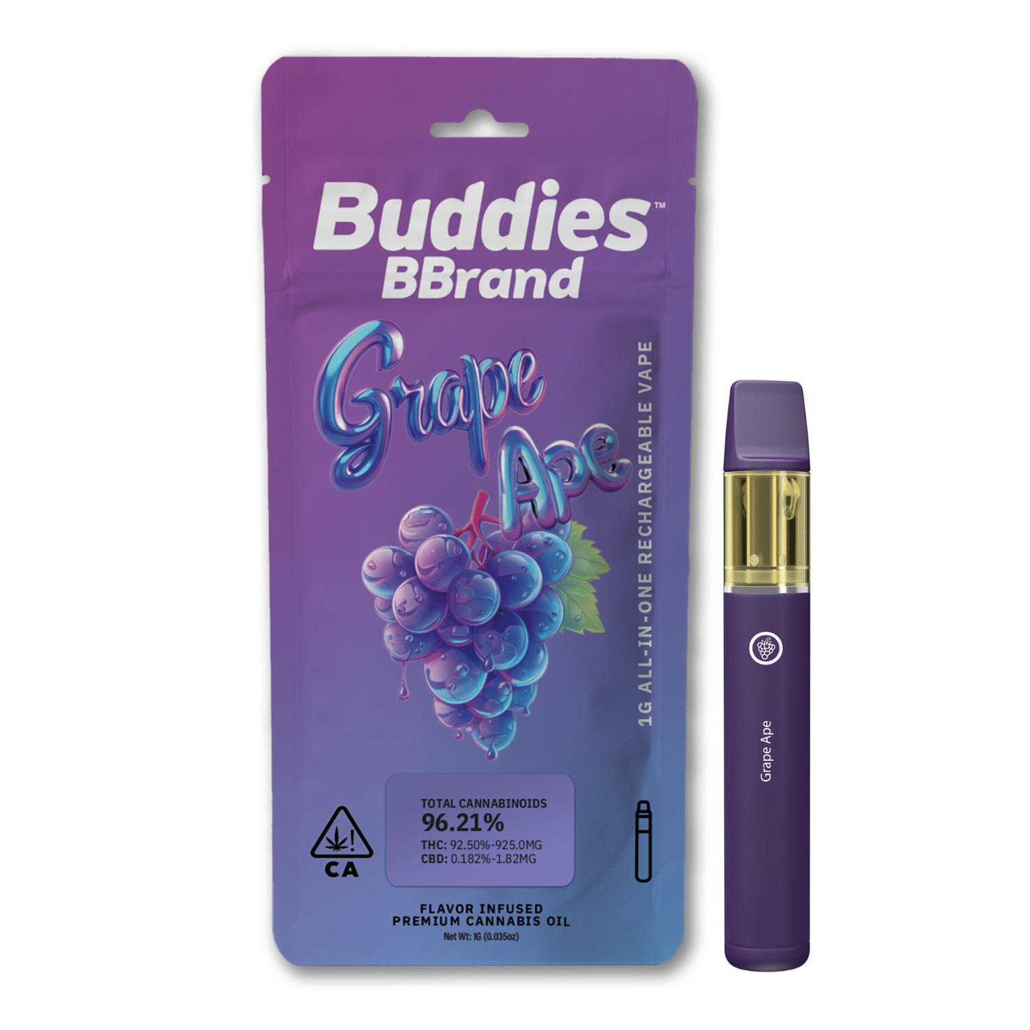Grape Ape 'BBrand' AIO 1g - Buddies -  - $29 - Vapes