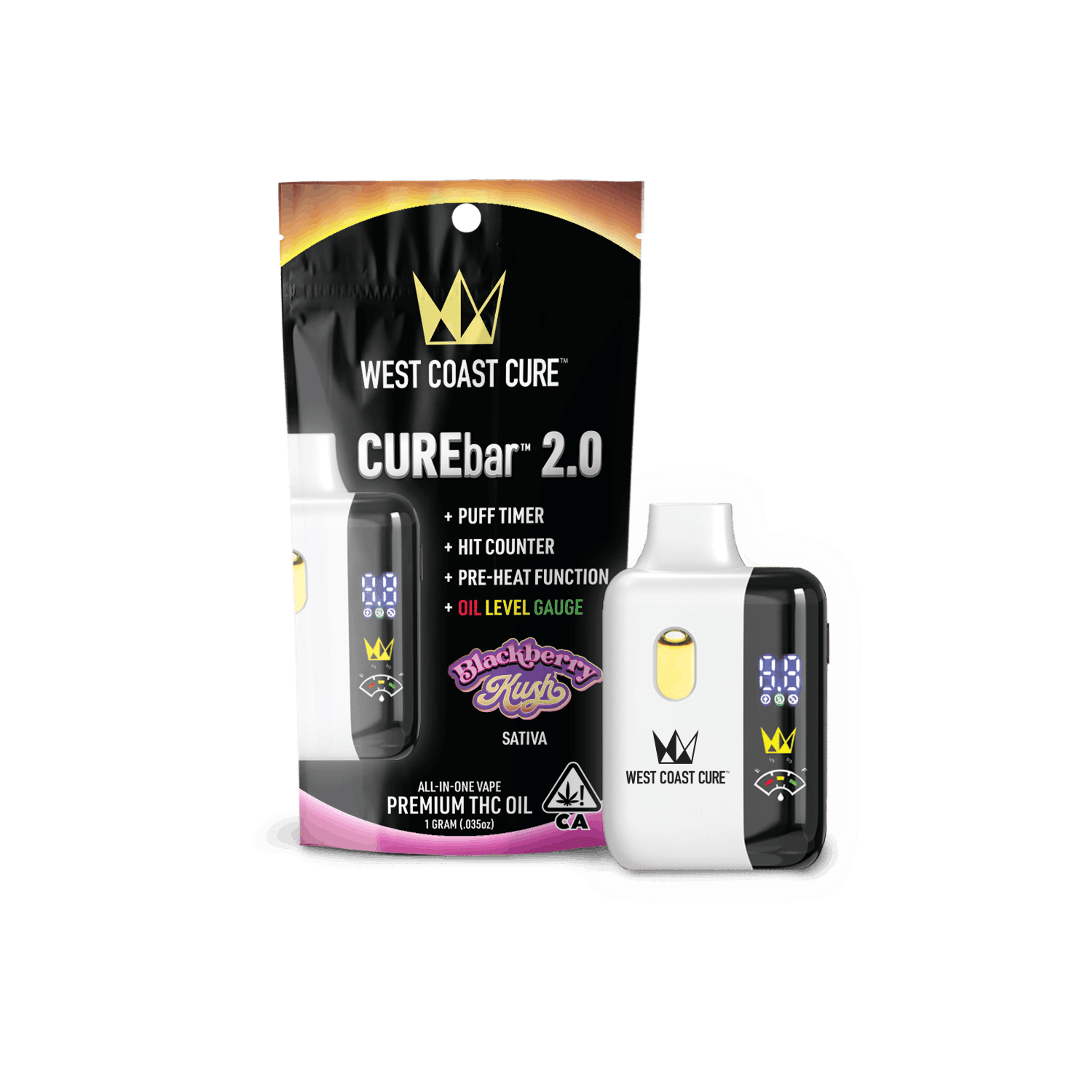 Blackberry Kush - 1G AIO CUREbar 2.0 - West Coast Cure - - $25.21 - Vapes
