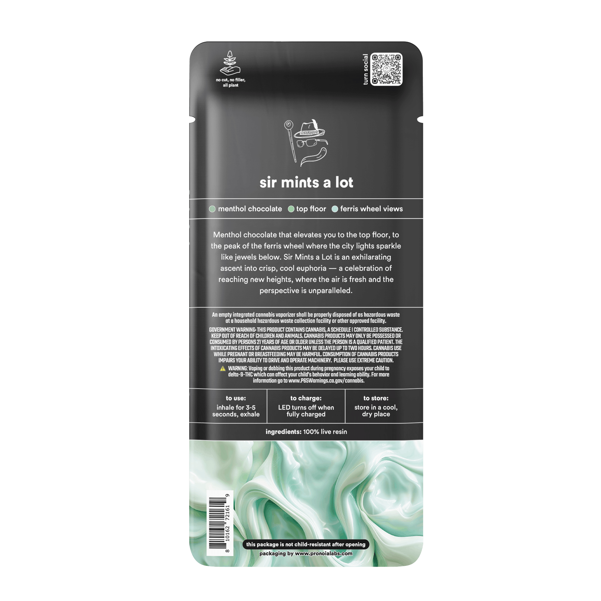 Sir Mints A Lot 1g Live Resin AIO Vape - turn -  - $41 - Ready To Use Vapes