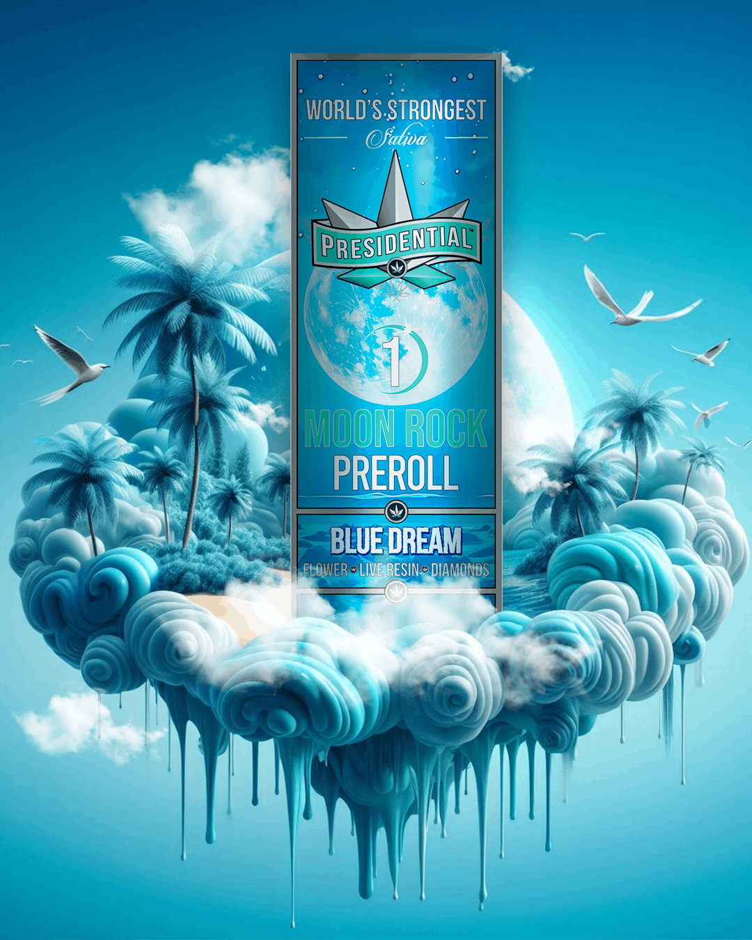 Blue Dream 1g Moon Rock Preroll - Presidential -  - $12.25 - Flowers