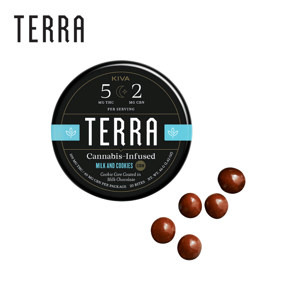 Kiva Terra Bites - Milk and Cookies - 100mg THC + 40mg CBN - Kiva -  - $24.99 - Edibles