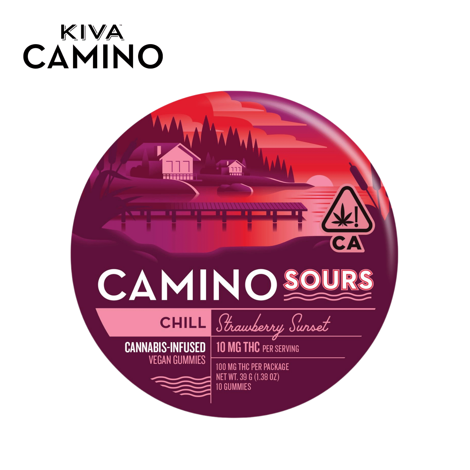 Camino Sours - Strawberry Sunset 'Chill' - Gummies - 100mg - Kiva -  - $17.99 - Edibles