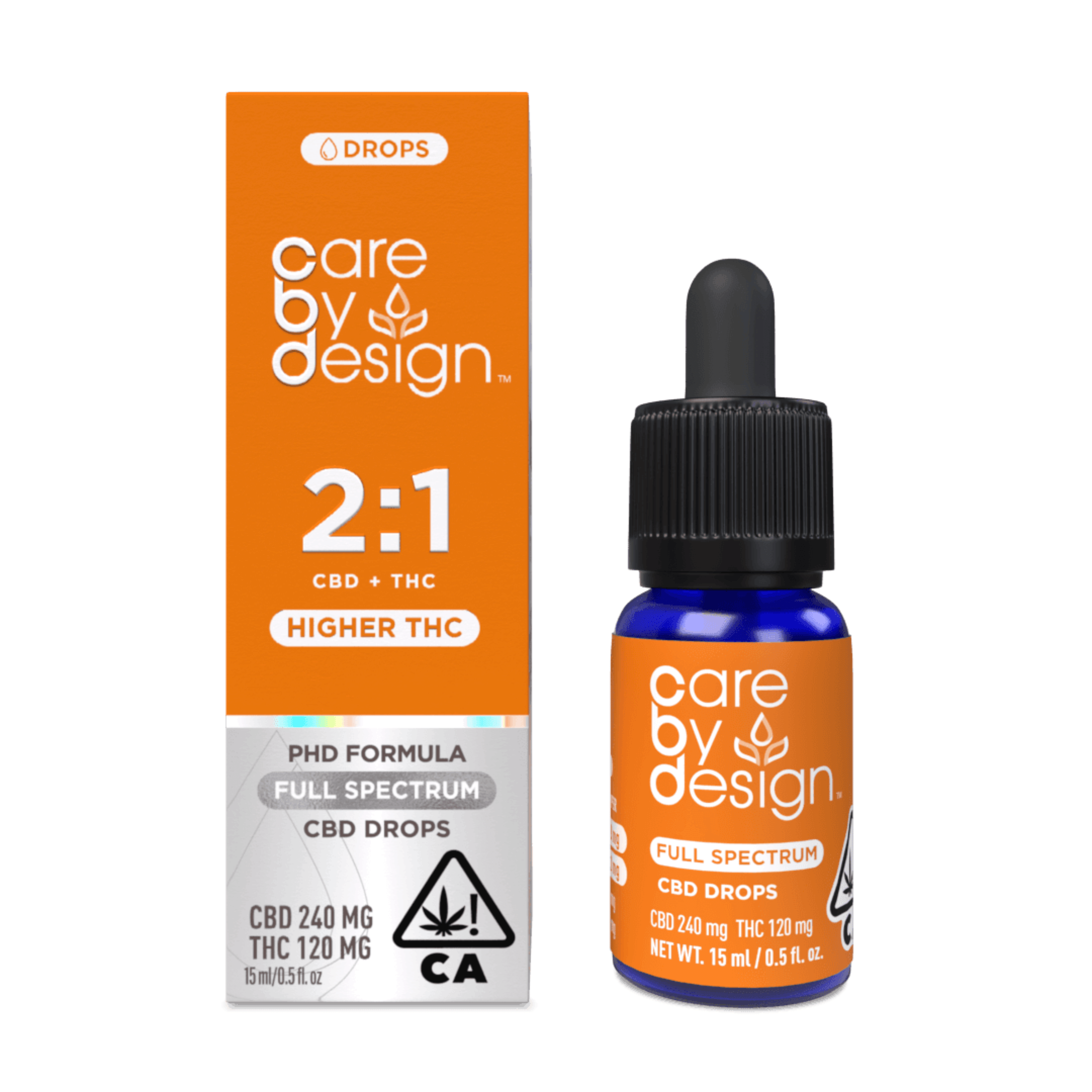 2:1 Full Spectrum CBD + THC Drops - 15ml - Care By Design -  - $45 - Tincture