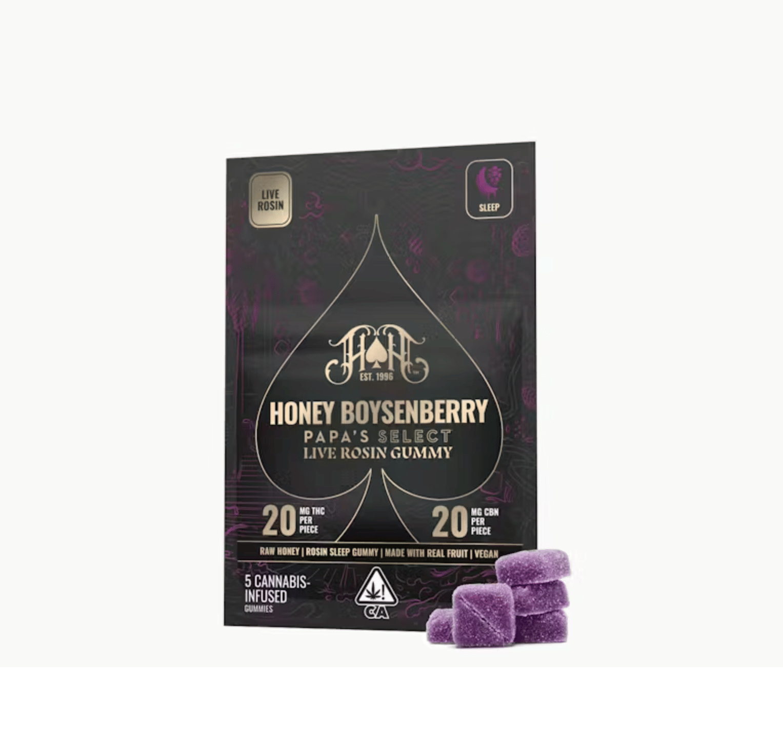Honey Boysenberry CBN - 100mg Live Rosin Gummies - Heavy Hitters - Gummy - Indica - $23 - Gummies