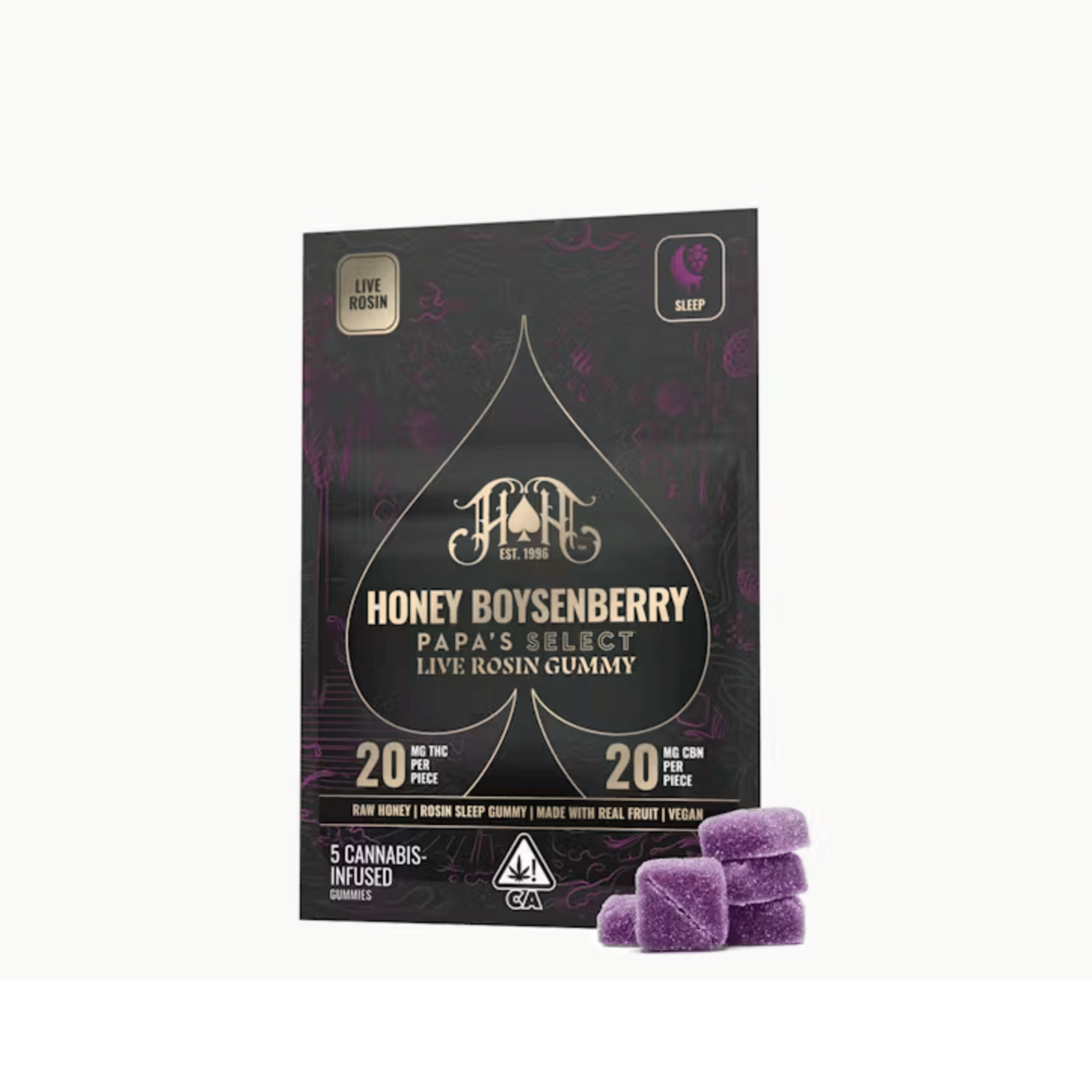 Honey Boysenberry CBN - 100mg Live Rosin Gummies - Heavy Hitters - Gummy - Indica - $23 - Gummies