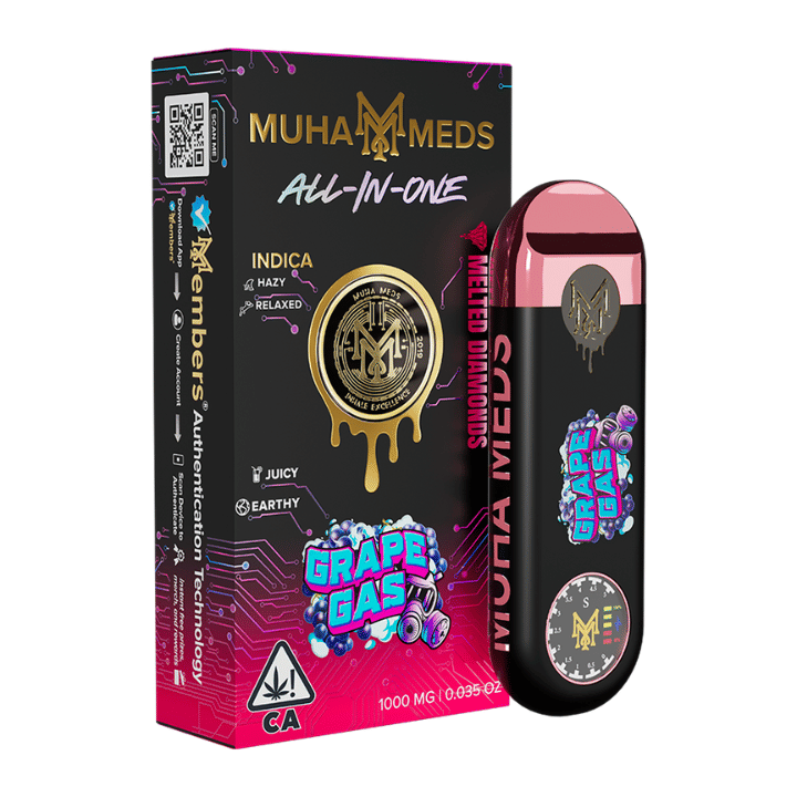 Muha Meds | 1g - Melted Diamonds Grape Gas - AIO - Indica - Muha Meds -  - $26 - All-In-Ones