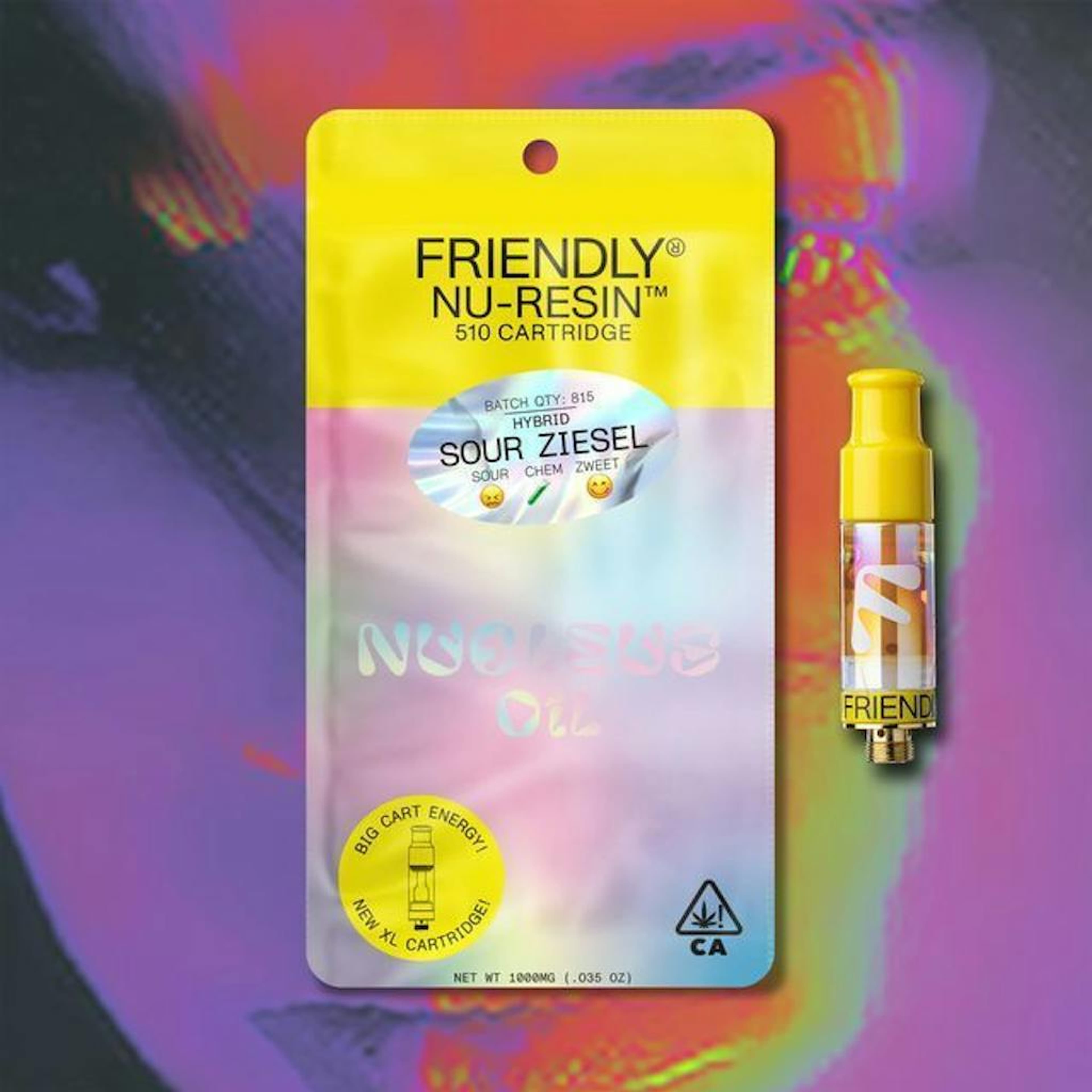 Sour Ziesel - 1g Nucleus Live Resin Cart - Friendly Brand - 1g Cart - Hybrid - $43 - 510 Cartridges