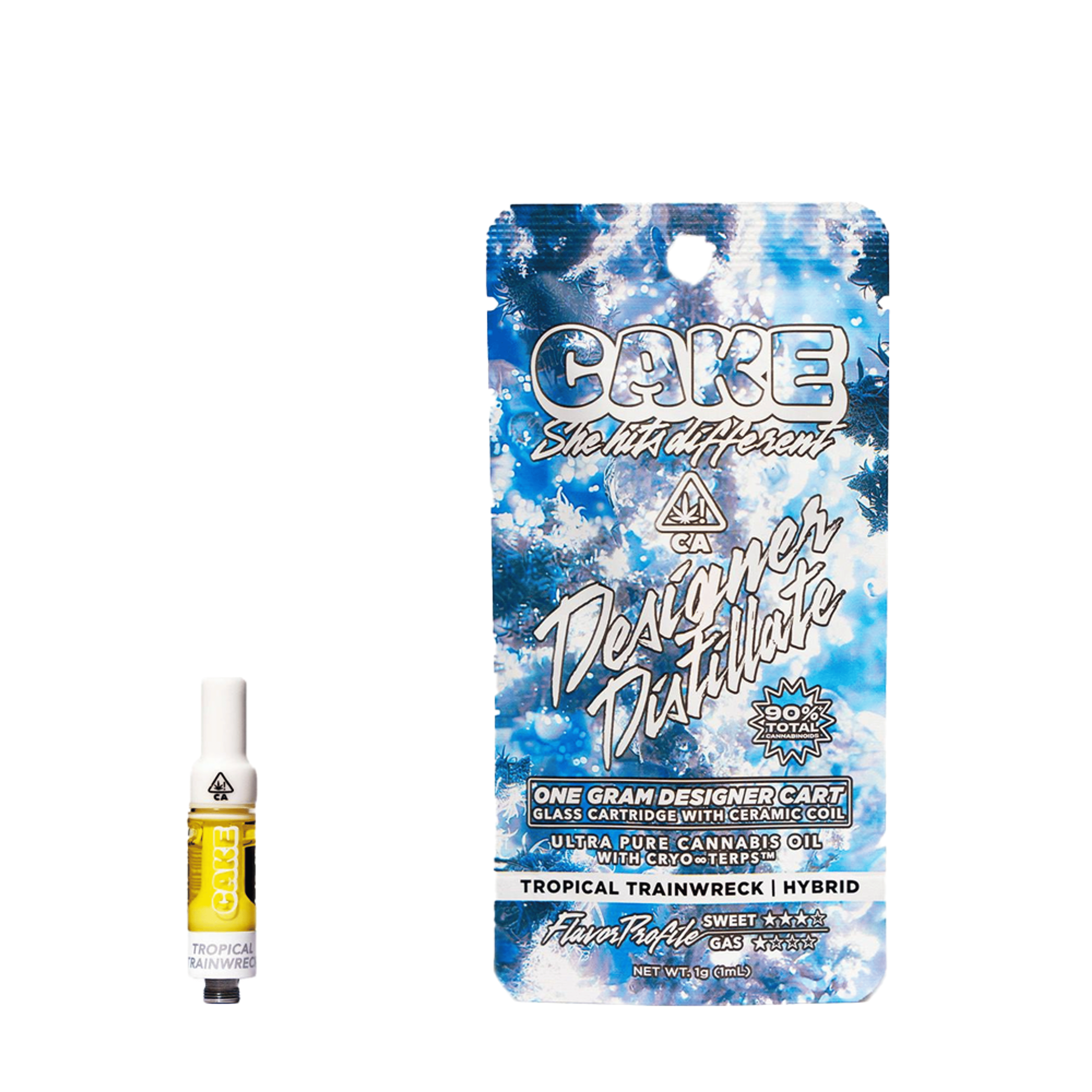Tropical Trainwreck Designer Distillate Cartridge (1G) - Cake - - $20 - Cartridge