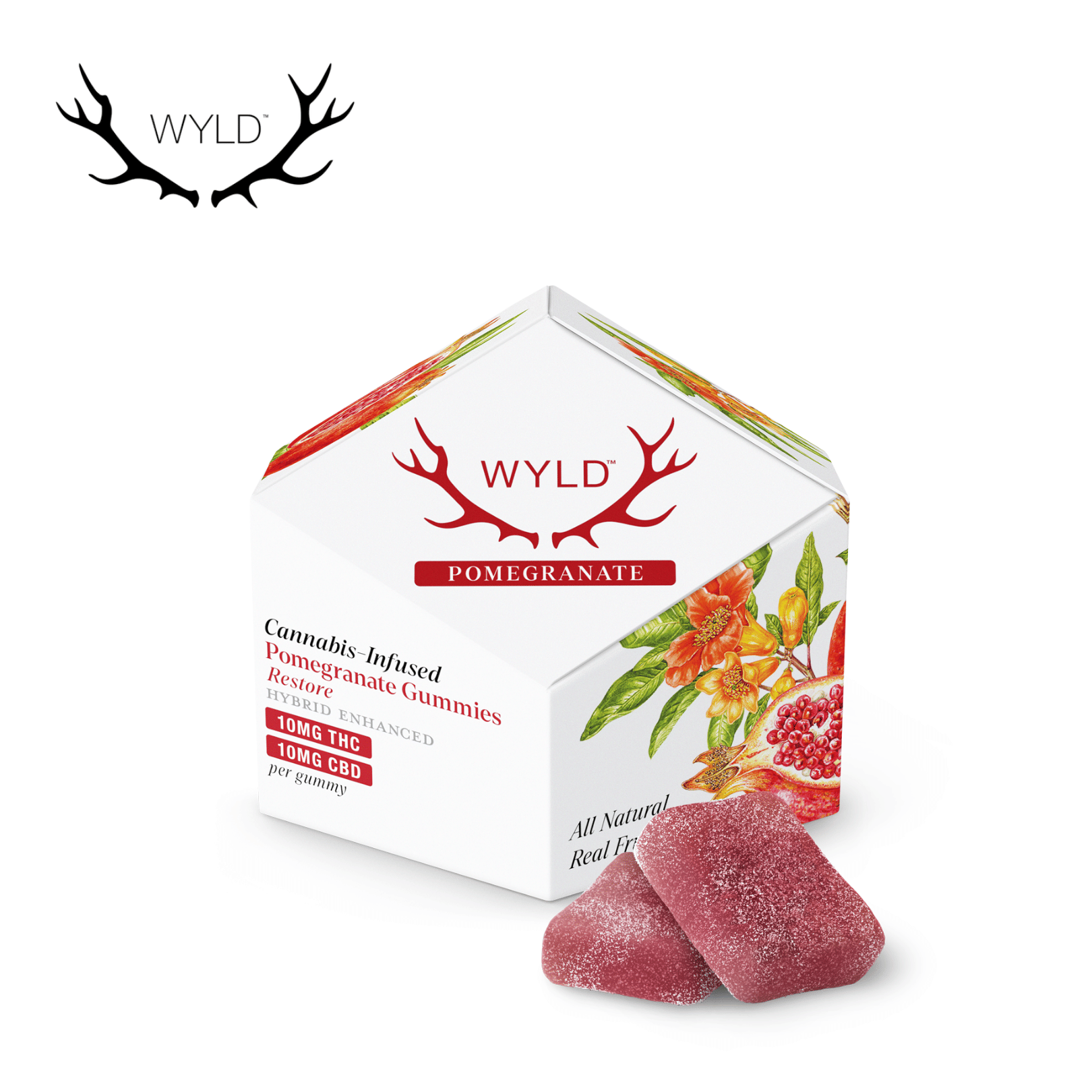 WYLD - Pomegranate - Gummies - 100mg THC + 100mg CBD - Wyld -  - $14.99 - Edibles