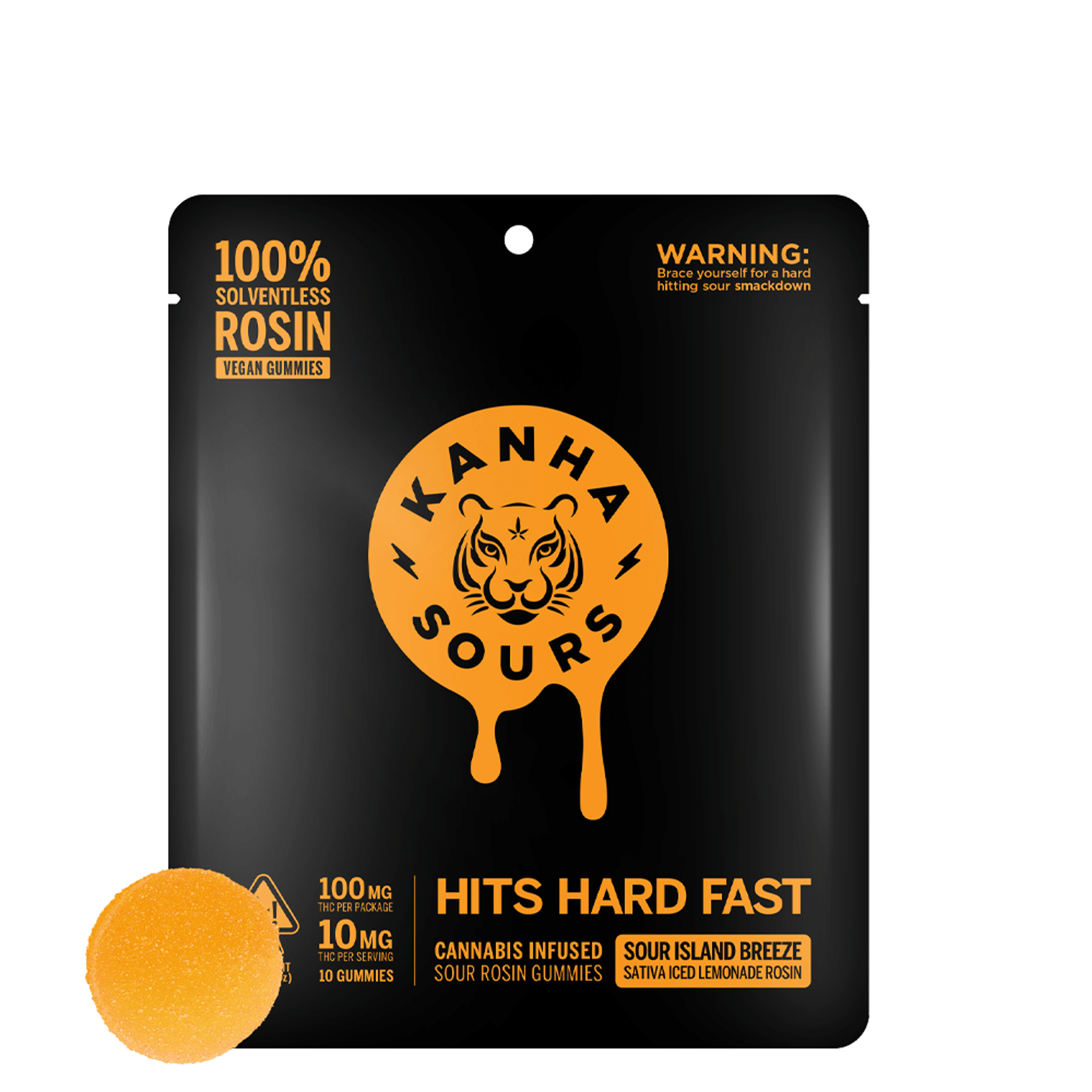 Sour Island Breeze Solventless Rosin Gummies (100Mg) (10Pk) - Kanha - - $20 - Edible