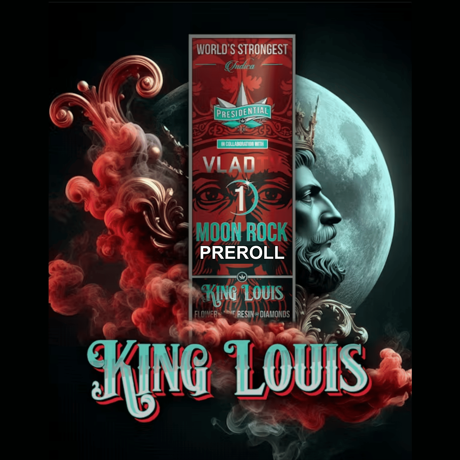 King Louis Moon Rock Preroll 1g - Presidential -  - $15.24 - Preroll