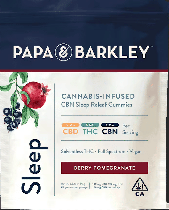 CBN Sleep Releaf Gummies - PAPA & BARKLEY - Berry Pomegranate - $29 - Edibles