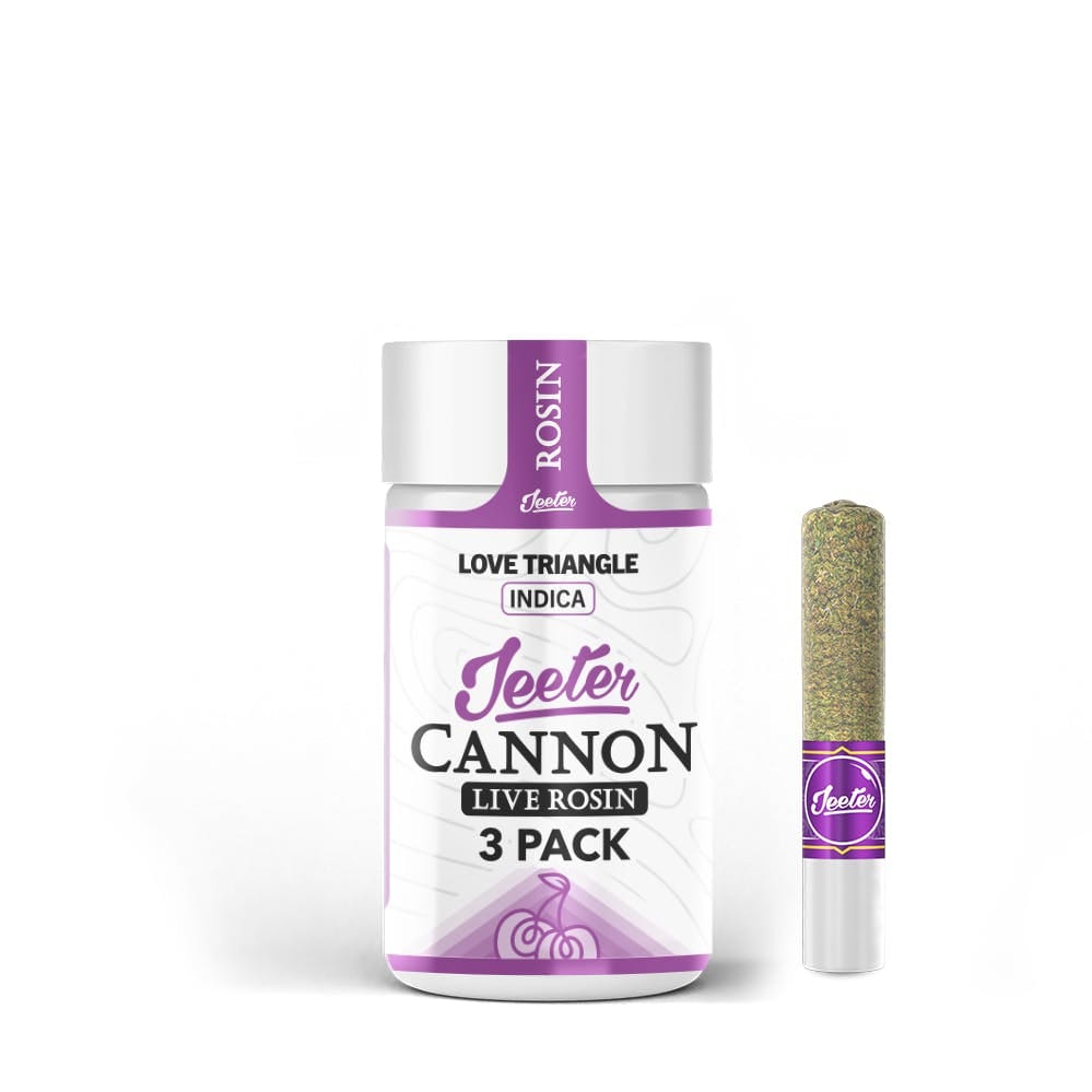 Love Triangle- Cannon Rosin 3pk Prerolls 1.5g - Jeeter -  - $55 - Pre-Rolls