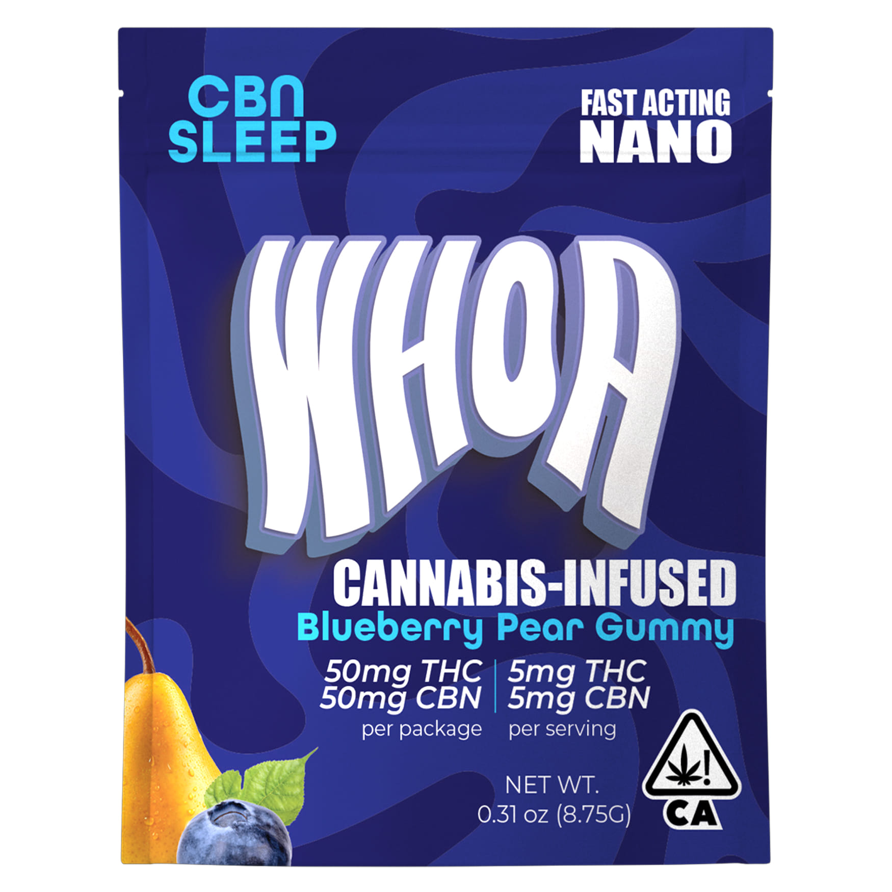 Blueberry Pear 1:1 Sleep - 50mg THC/CBN Gummy *B2G1 EVERYDAY* - WHOA - Blueberry Pear 1:1 - $10 - Edibles