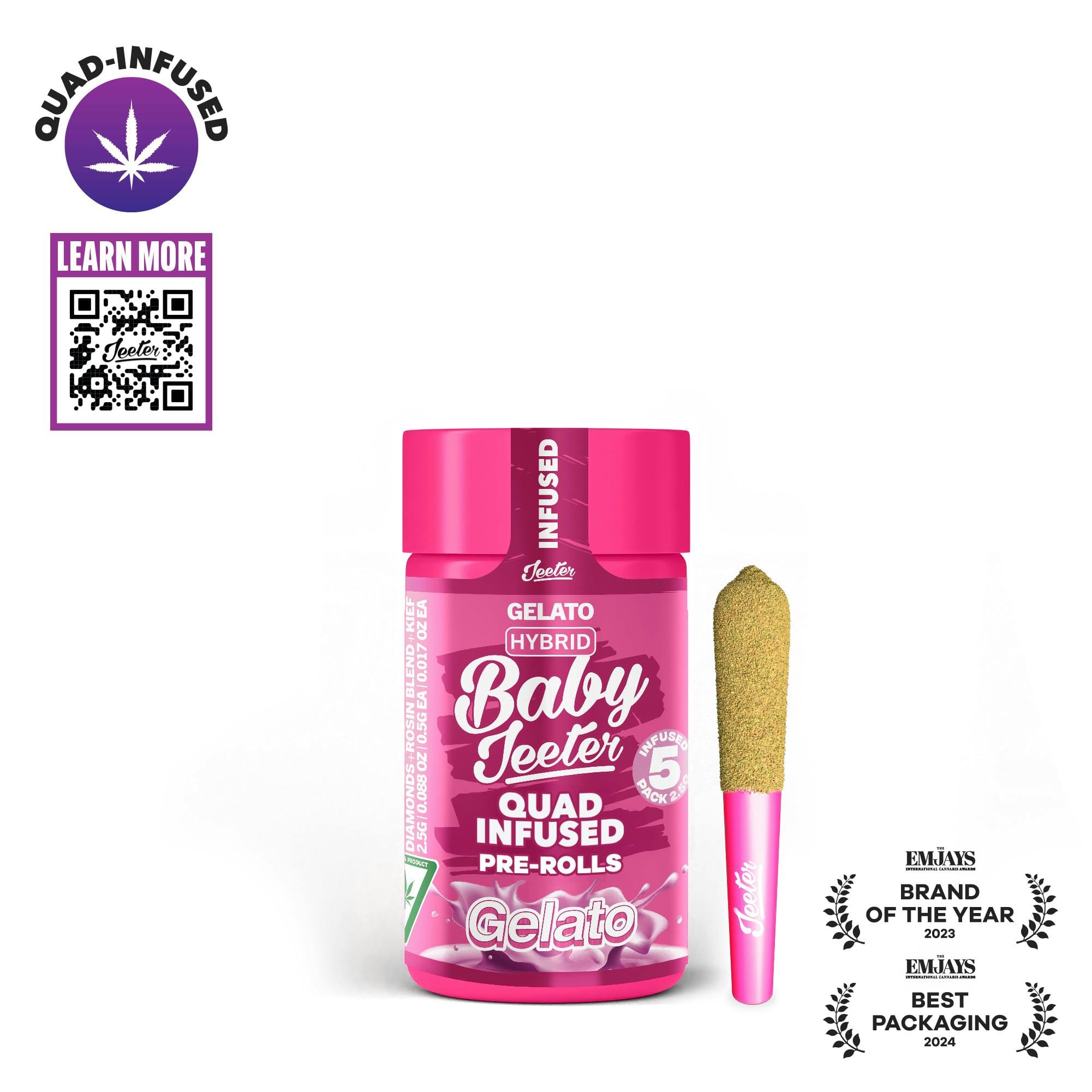 Gelato (H) Quad-Infused Baby Jeeters - 2.5g - Jeeter -  - $38 - Infused Pre-Rolls