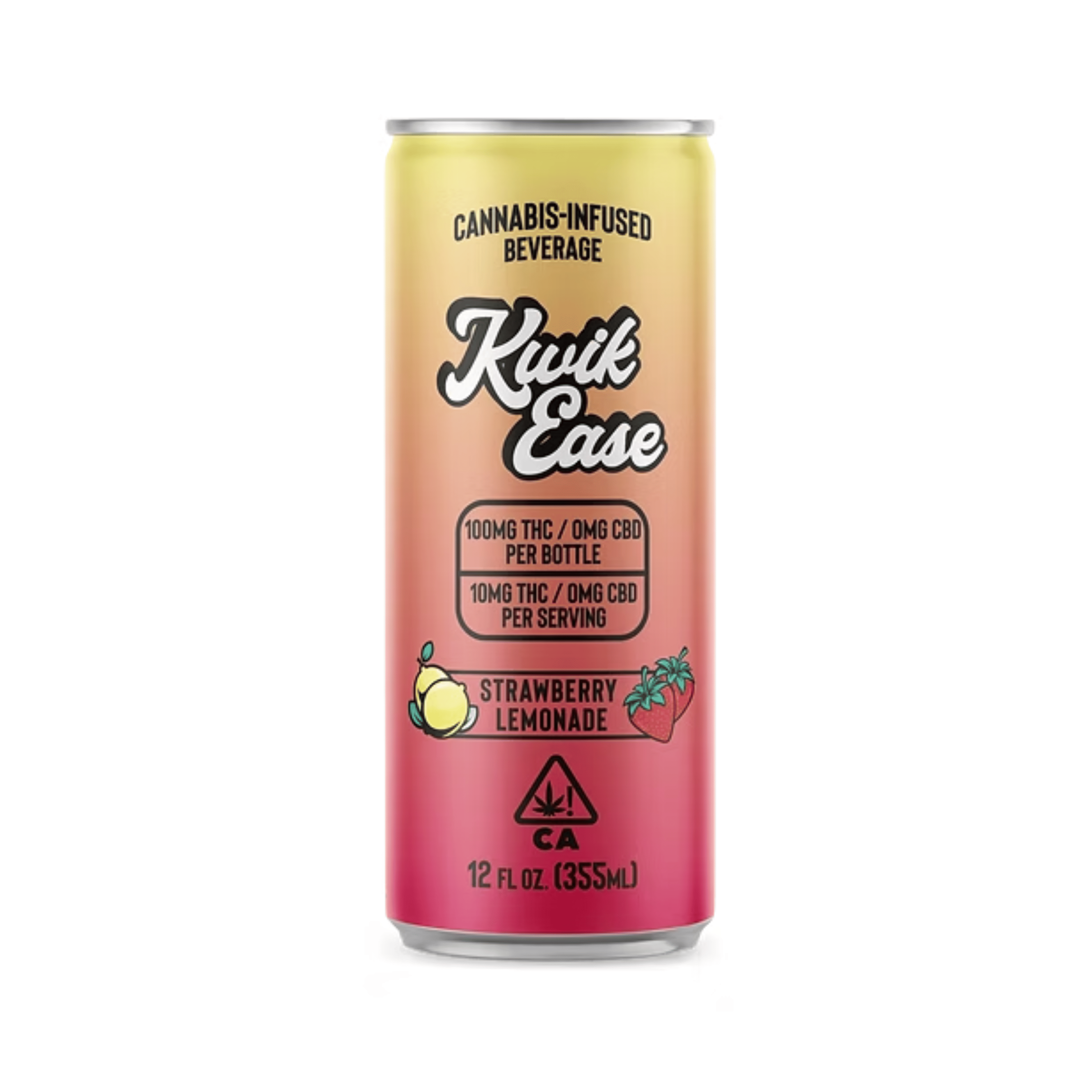 Kwik Ease | Strawberry Lemonade 100mg - 12oz - Manzanita Naturals - - $13 - Beverages/Drinks
