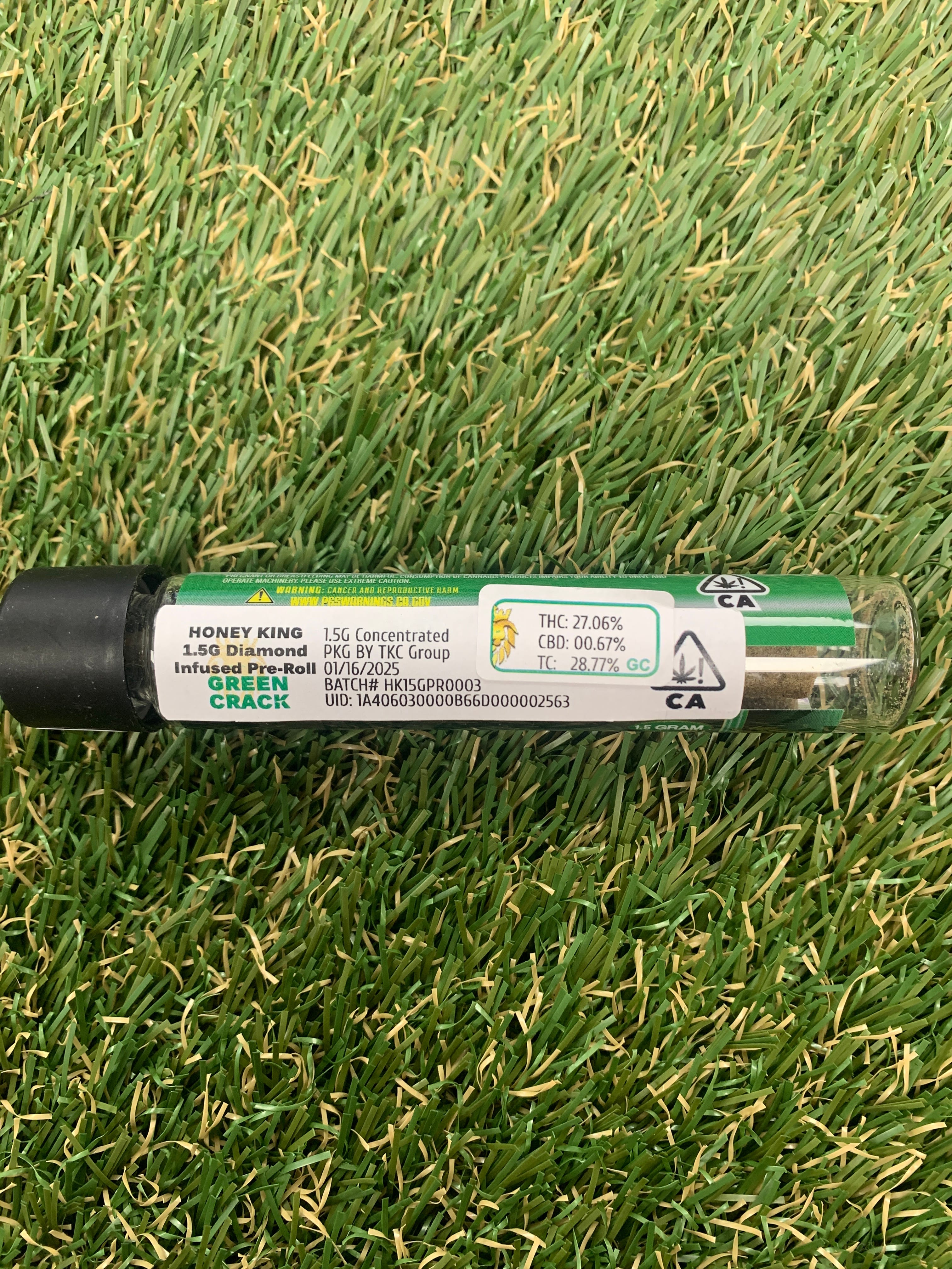 GREEN CRACK 1.5G INFUSED PREROLL - HONEY KING -  - $11.82 - Pre-Roll Infused