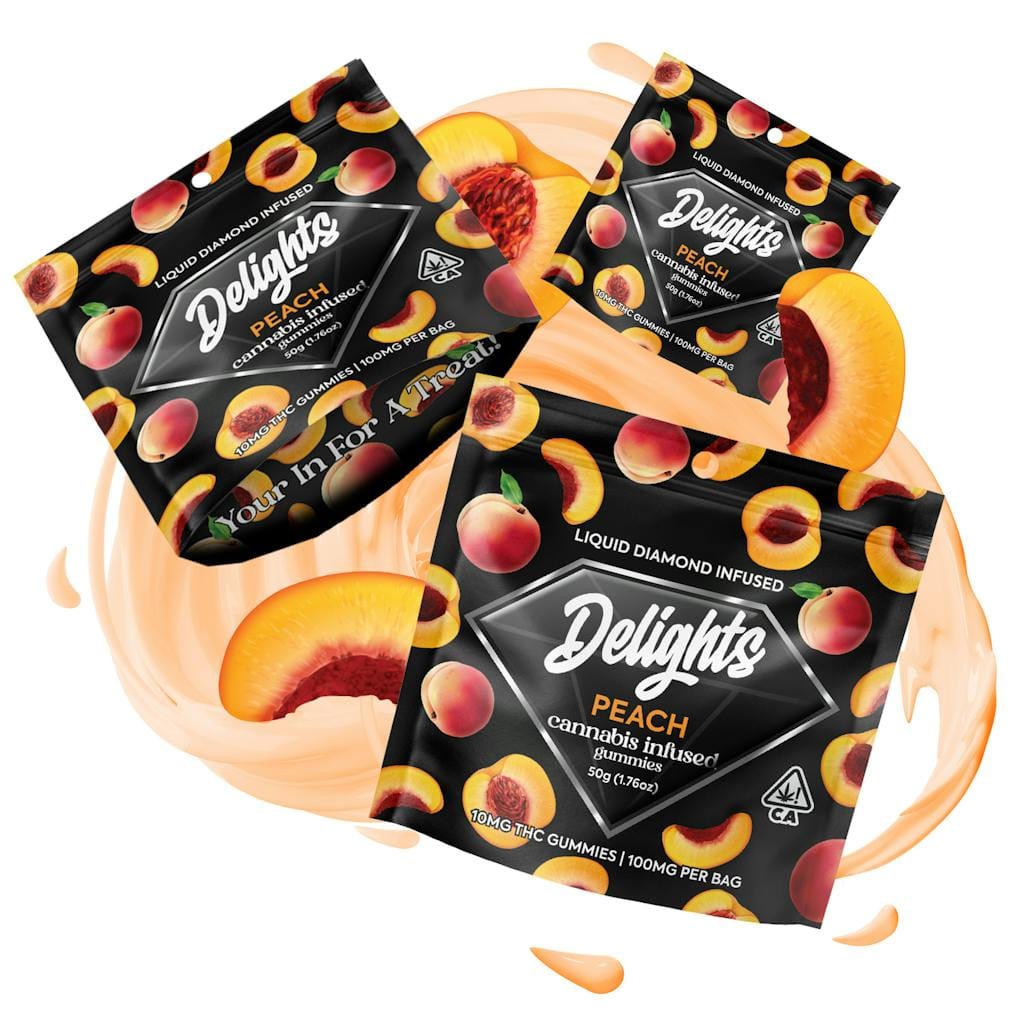 PEACHES LIQUID DIAMONDS GUMMIES - DAB DADDY -  - $6 - Edibles