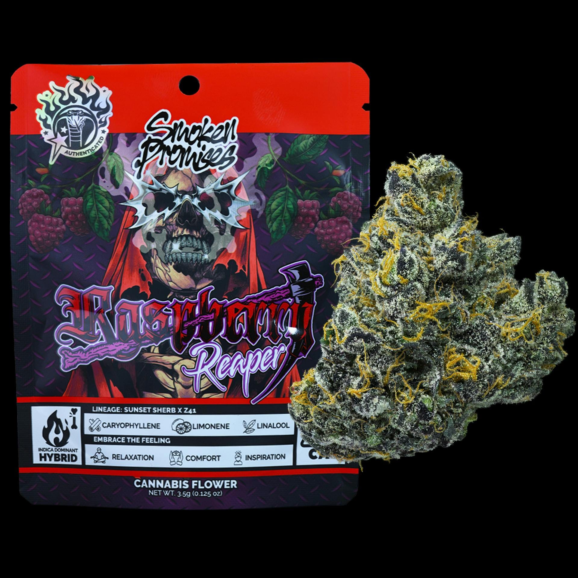 Raspberry Reaper 25.27% 3.5g - Smoken Promises - Eighth - $32 - Flower