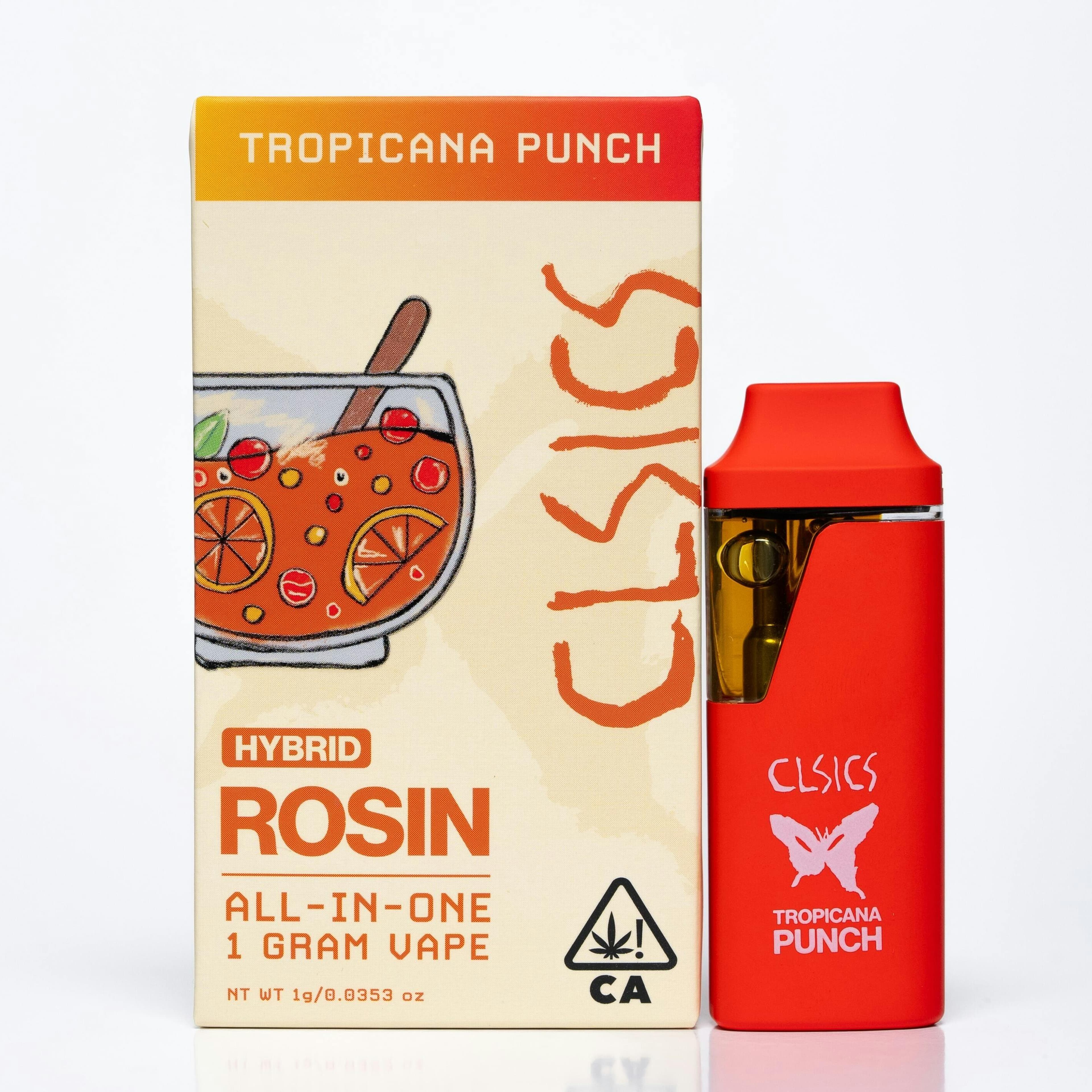 Tropicana Punch - LIVE ROSIN ALL IN ONE VAPE 1g - CLSICS Rosin & Rosin Infused Pre Rolls - - $39.61 - Vapes