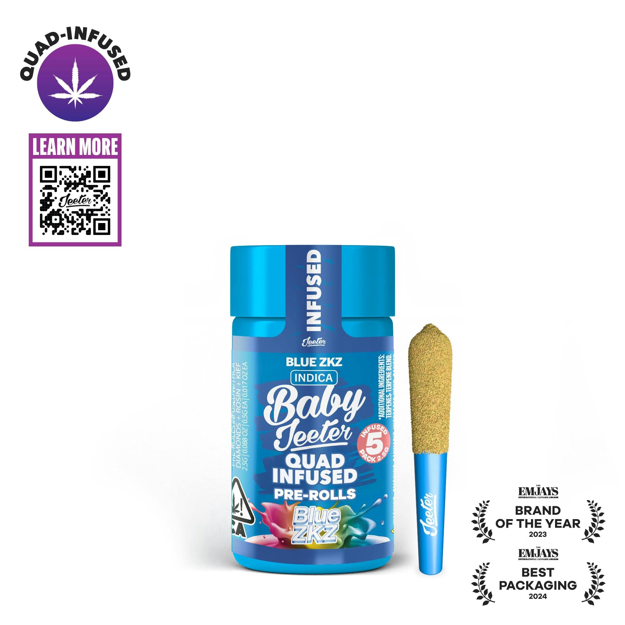 Blue Zkittles 0.5g x 5 Infused Baby Jeeter - Jeeter -  - $19.45 - Pre-Rolls