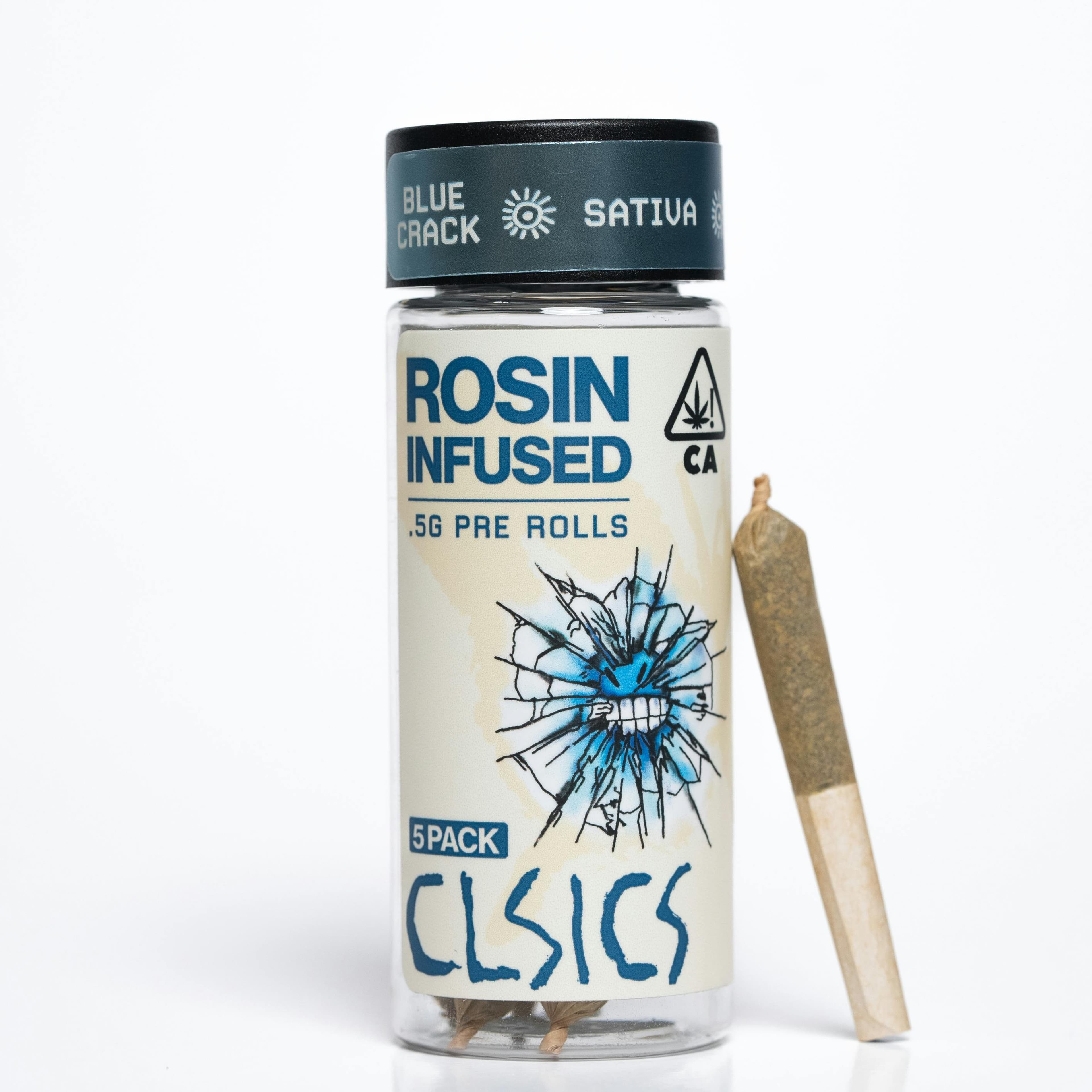 CLSICS: Blue Crack - 5Pk .5g Rosin Infused Pre Rolls - CLSICS - - $48 - Pre-Rolls
