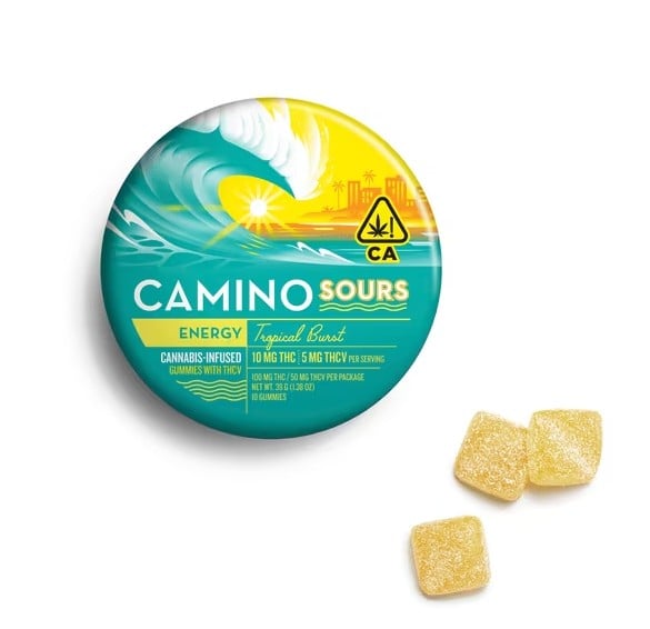 TROPICAL BURST GUMMIES | ENERGY | 2:1 THC:THCV | KIVA CAMINO SOURS