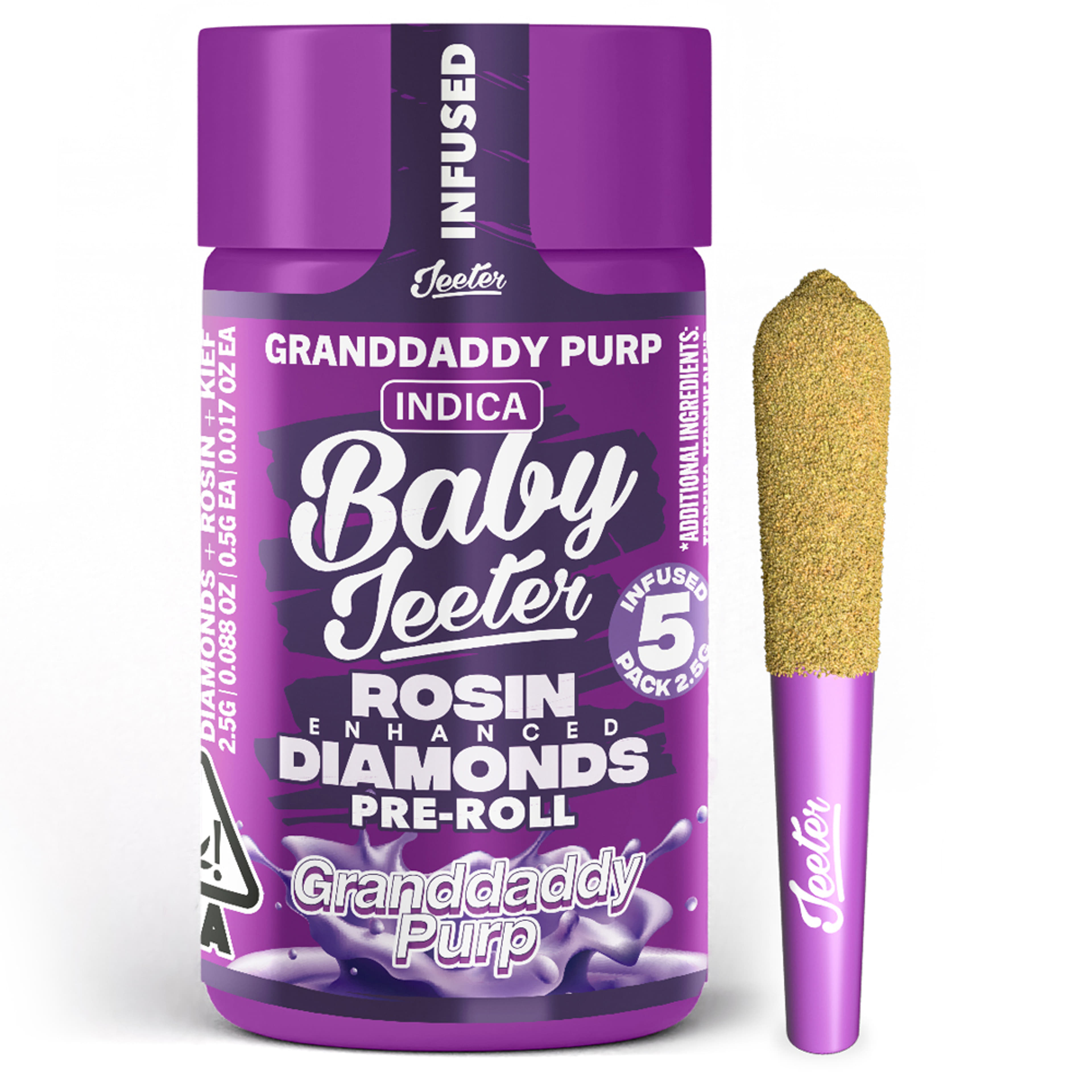 Granddaddy Purple Baby Infused 5pk *B2G1 EVERYDAY* - Jeeter - Granddaddy Purple (I) 5pk - $31.49 - Pre-Rolls