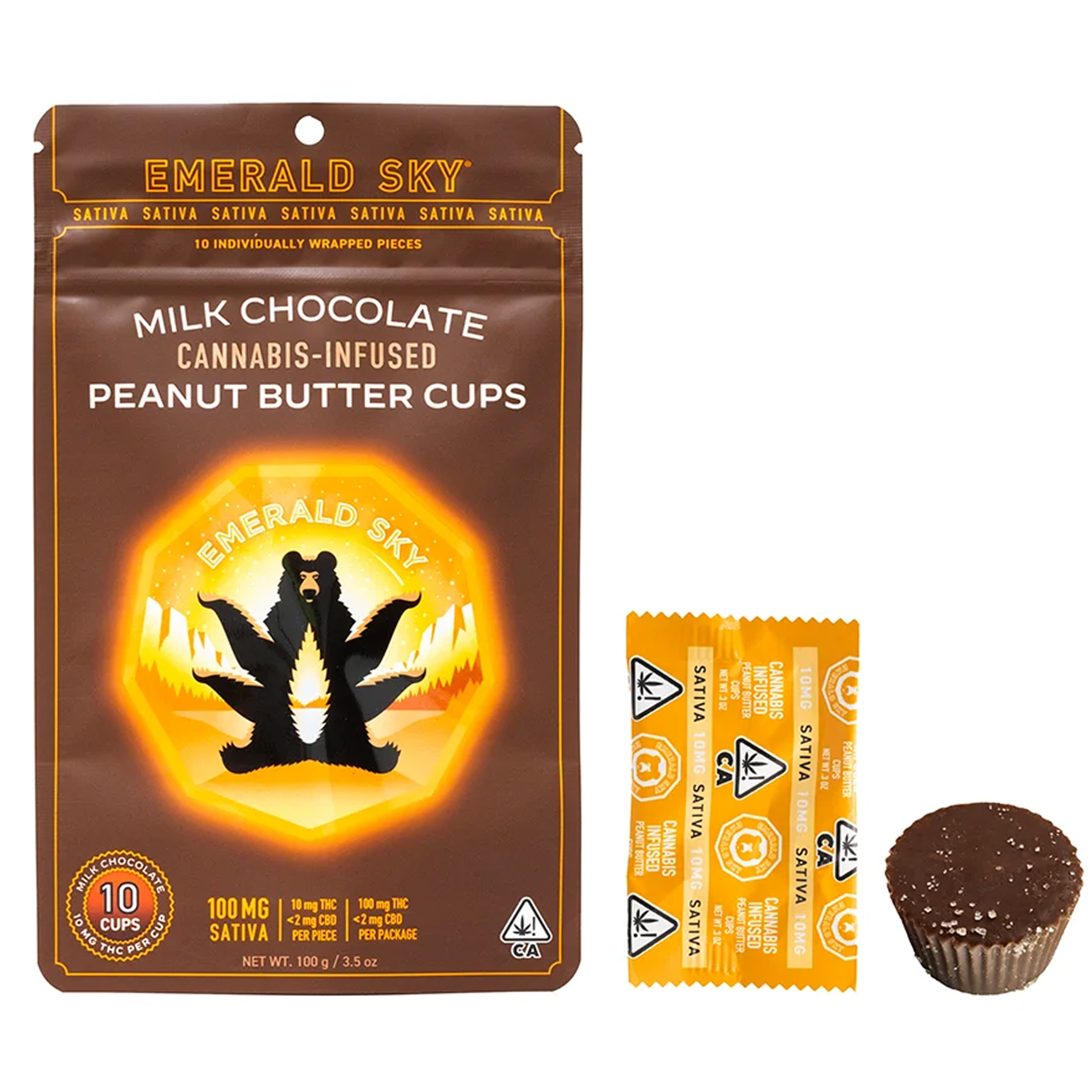 Sativa Milk Peanut Butter Cups - 10pk - Emerald Sky - PB Cups (S) - $16.80 - Edibles