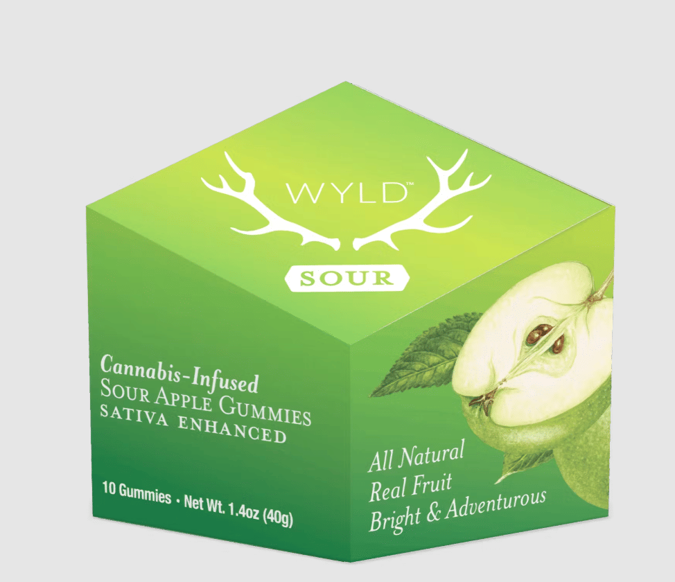 WYLD: Sativa Sour Apple Gummies - 100mg - WYLD -  - $16 - Edibles