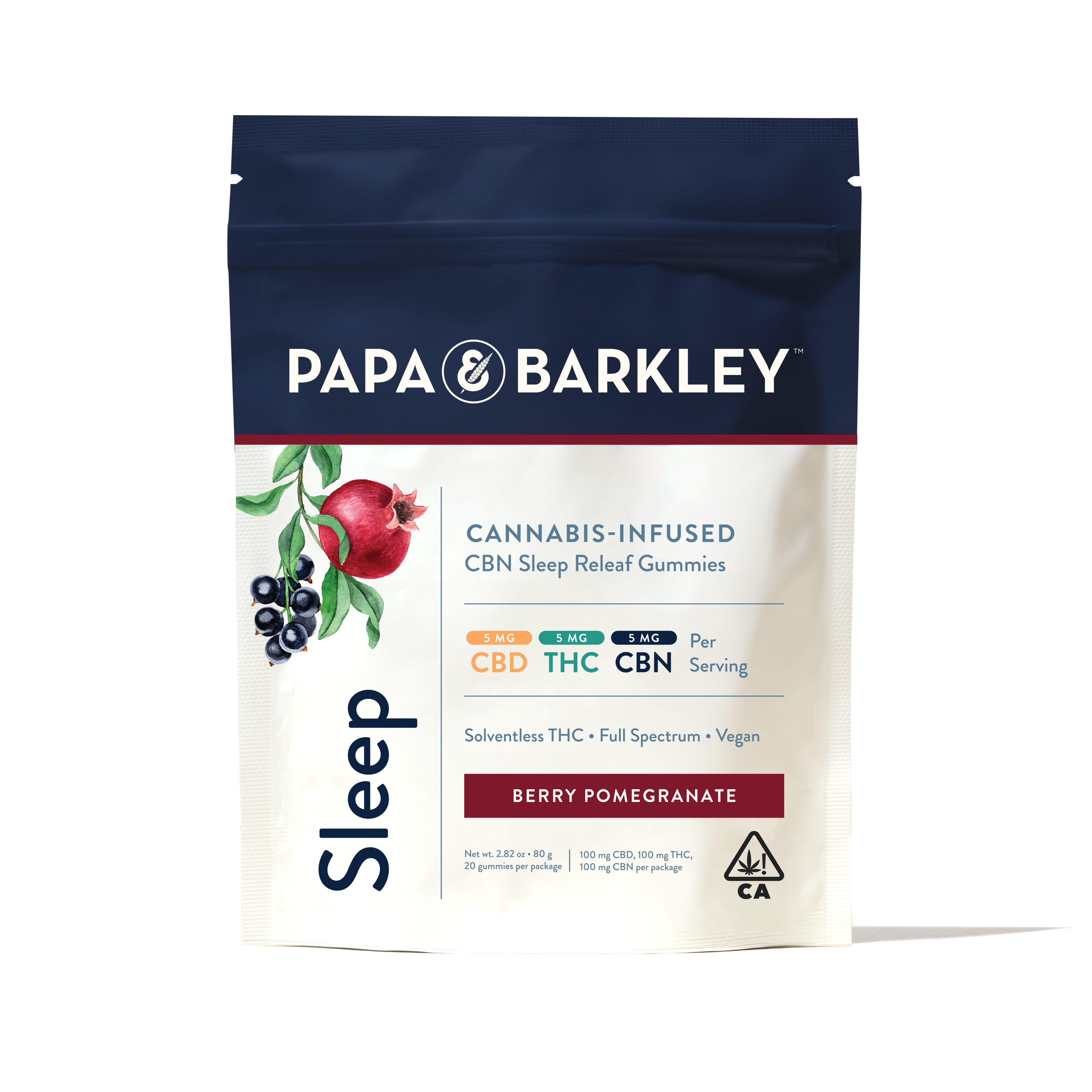 Berry Pomegranate CBN Gummies 20pk - Papa & Barkley -  - $24.24 - Edible