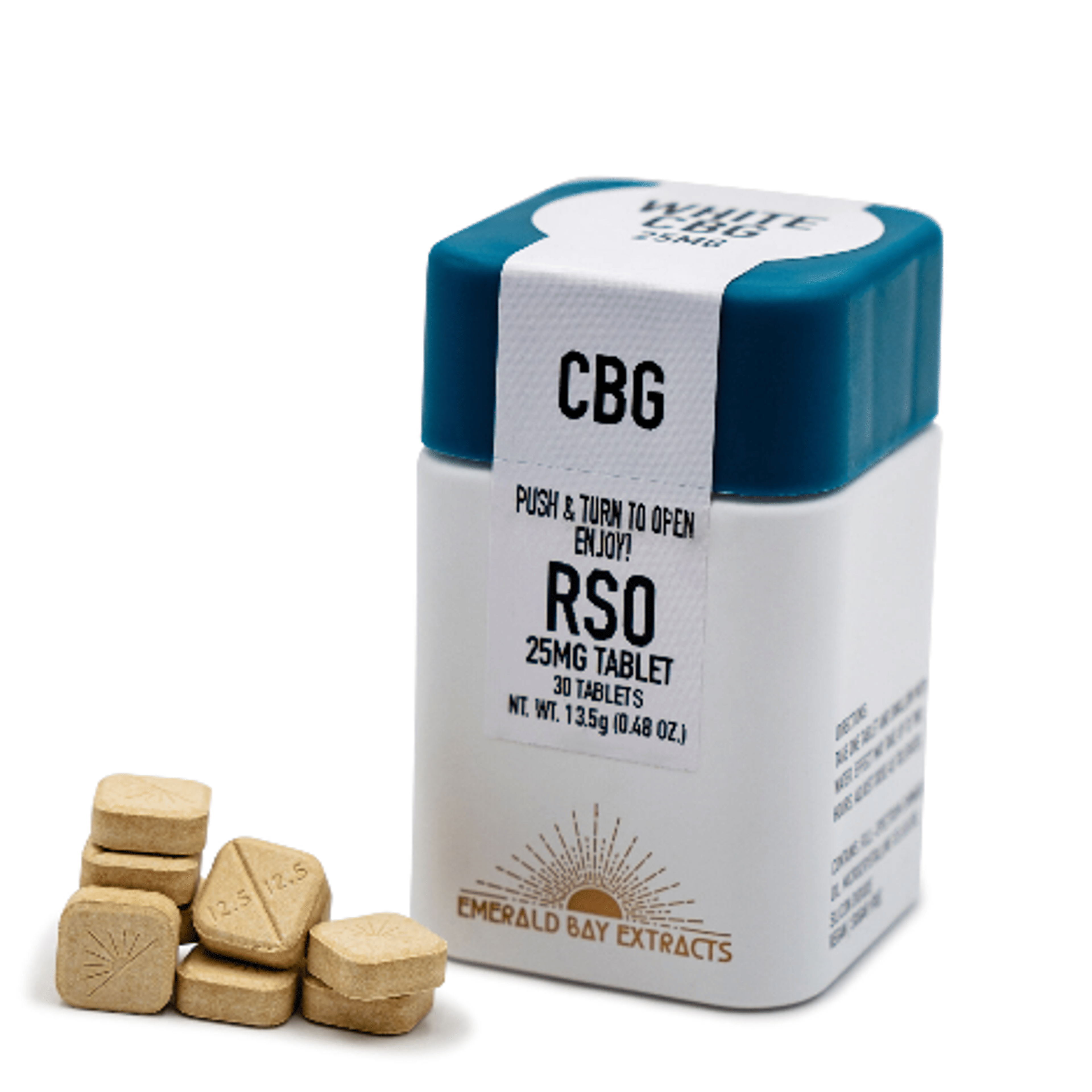 RSO CBG Tablets - Emerald Bay Extracts - White CBG - $50 - Soft Gels & Tablets