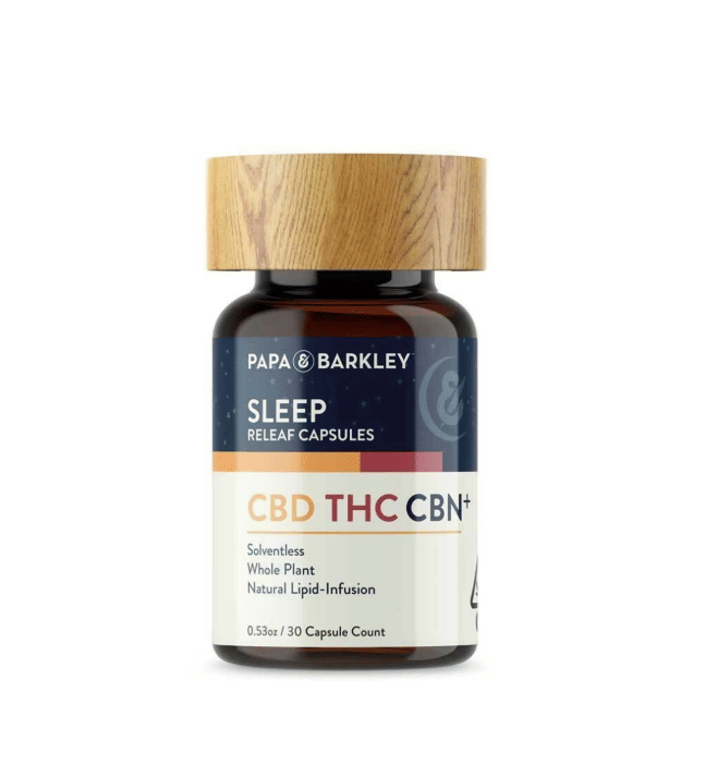 Sleep Releaf 2:4:1 CBD/THC/CBN Capsules - Papa & Barkley - 30 Capsules - $49.99 - Capsules & Tablets