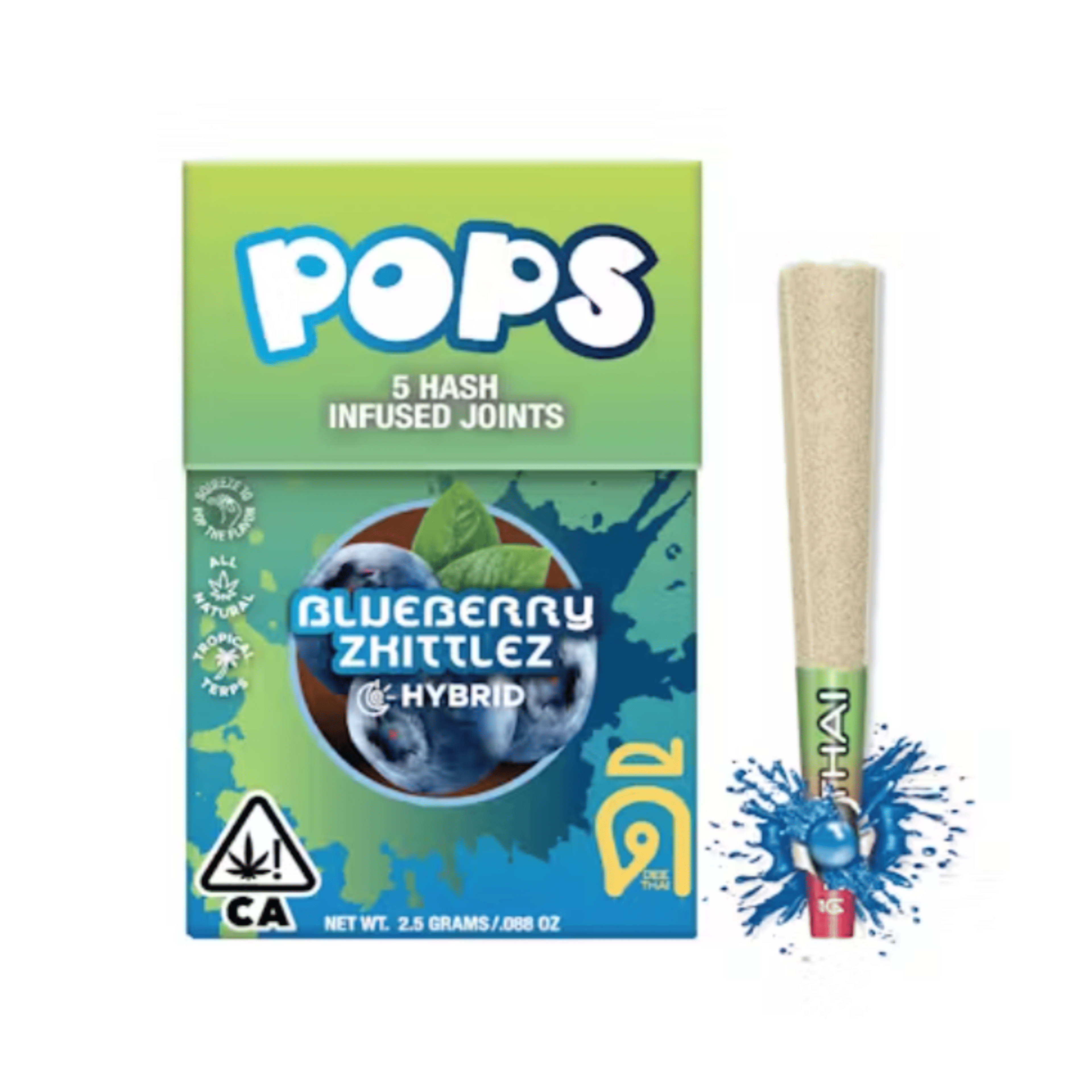 Dee Thai |Dee Pops 0.5g 5-Pack |Blueberry Zkittles - Dee Thai - - $33 - Pre-Rolls