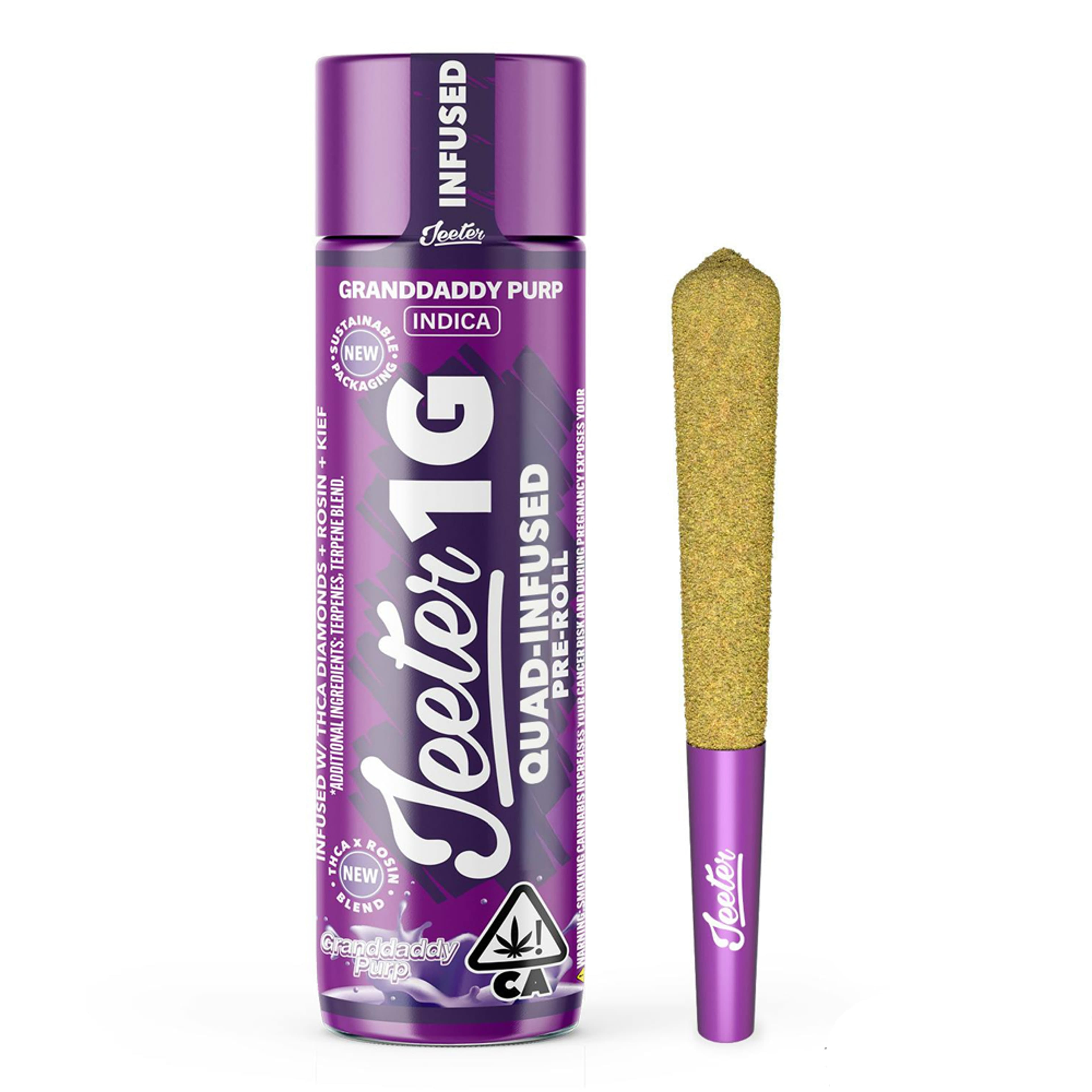 Granddaddy Purple (I) - 1g Infused Preroll *B2G1 EVERYDAY* - Jeeter - Granddaddy Purple (I) - $14.99 - Pre-Rolls