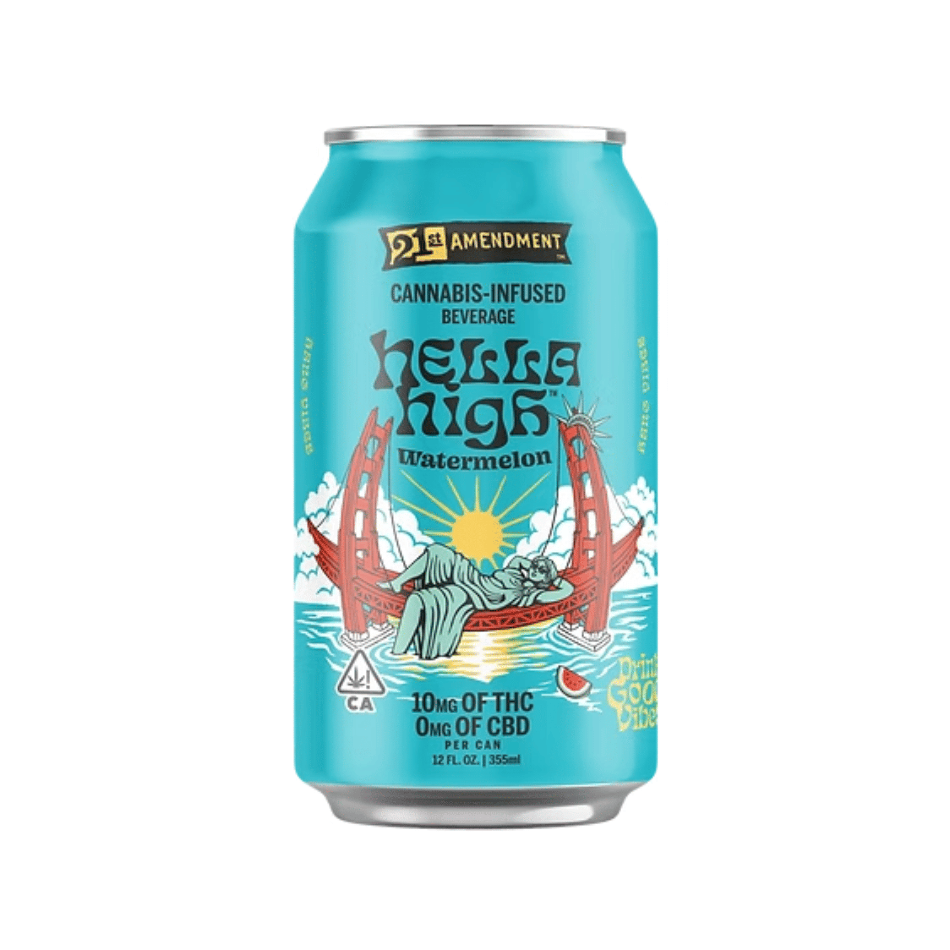 21st Amendment | Hella High Watermelon Beverage 12oz - 10mg - Manzanita Naturals -  - $6 - Beverages/Drinks
