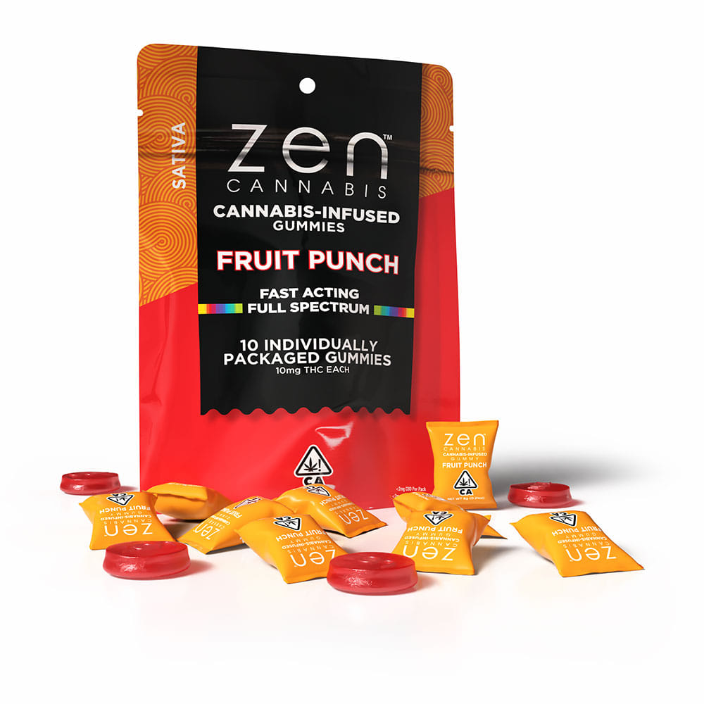 Fruit Punch Sativa Gummies (100Mg) (10Pk) - Zen - null - $12 - Edible
