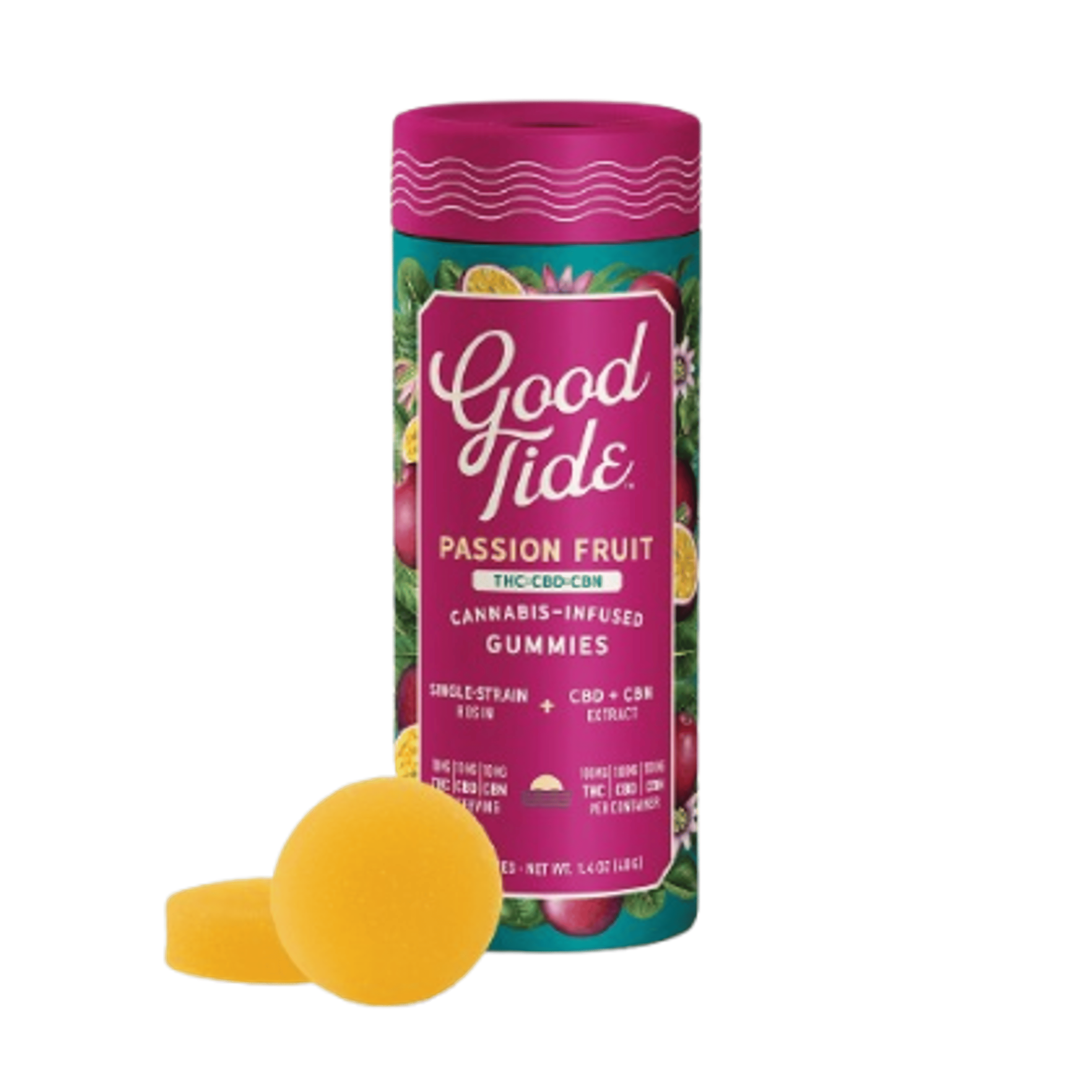 Passion Fruit - "Sleep" 1:1:1 Solventless Hash Gummies - Edibles - Good Tide - 10 Gummies - $23.99 - Edibles